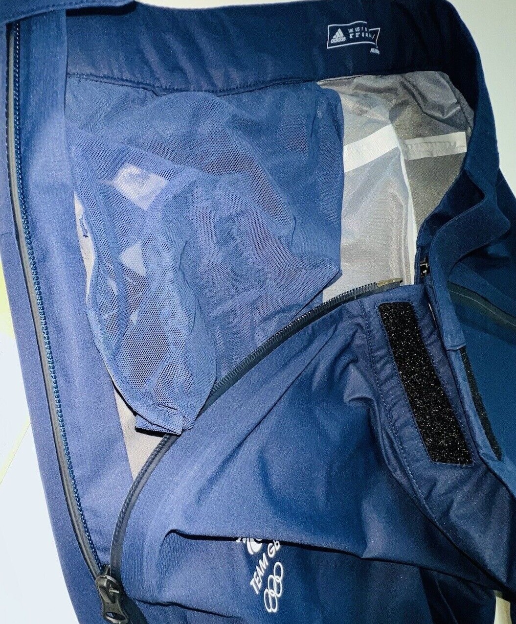 Adidas Team GB RAIN Trousers Blue WaterProof Track Pants Mens Womens XS S M L XL