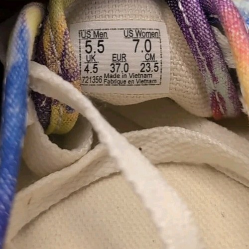 VANS Authentic Tie Dye Canvas rainbow Sneakers Shoes skateboard Men 5.5 Women 7