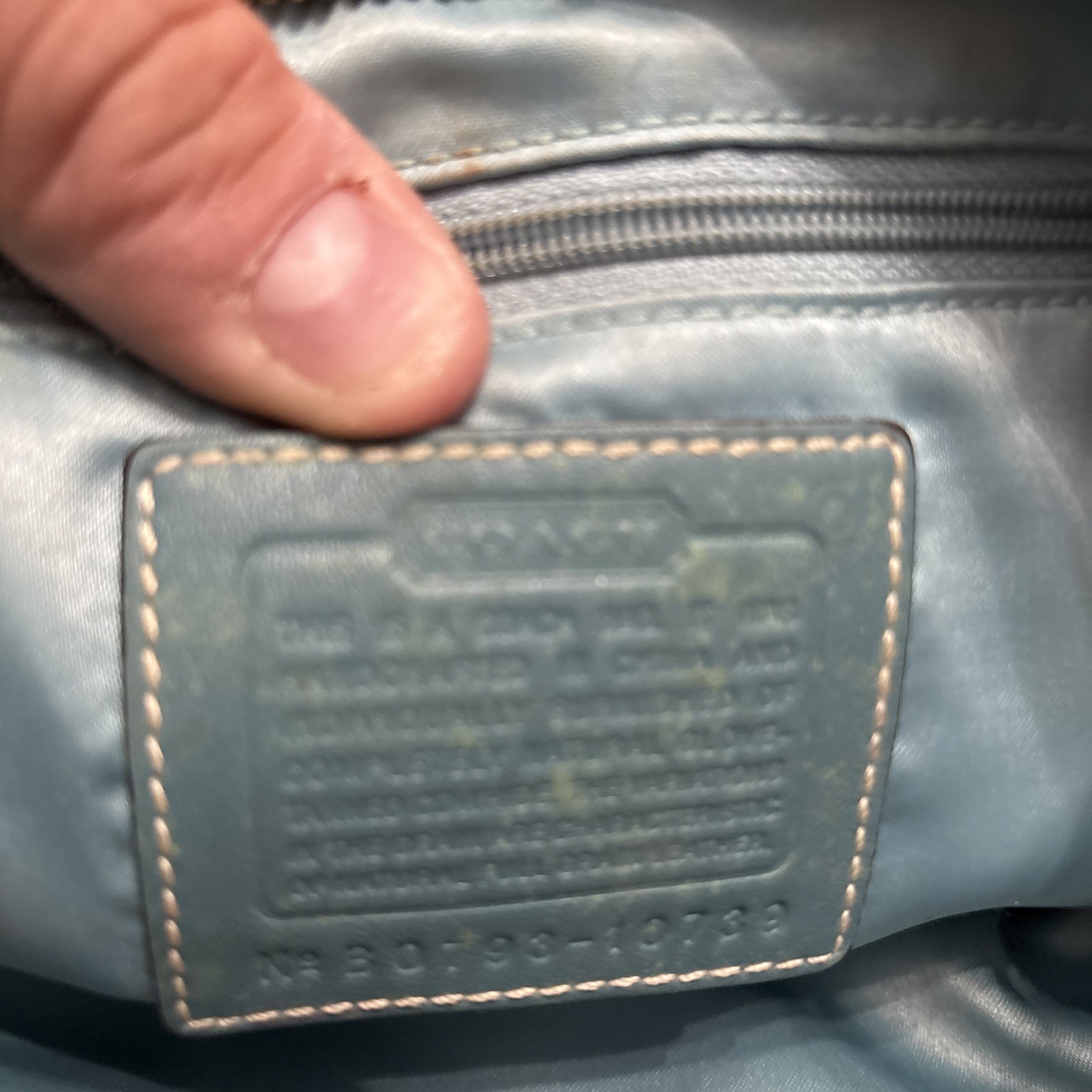 Vintage Coach Turquoise Blue Leather Ergo Y2K Mini Hobo Handbag READ