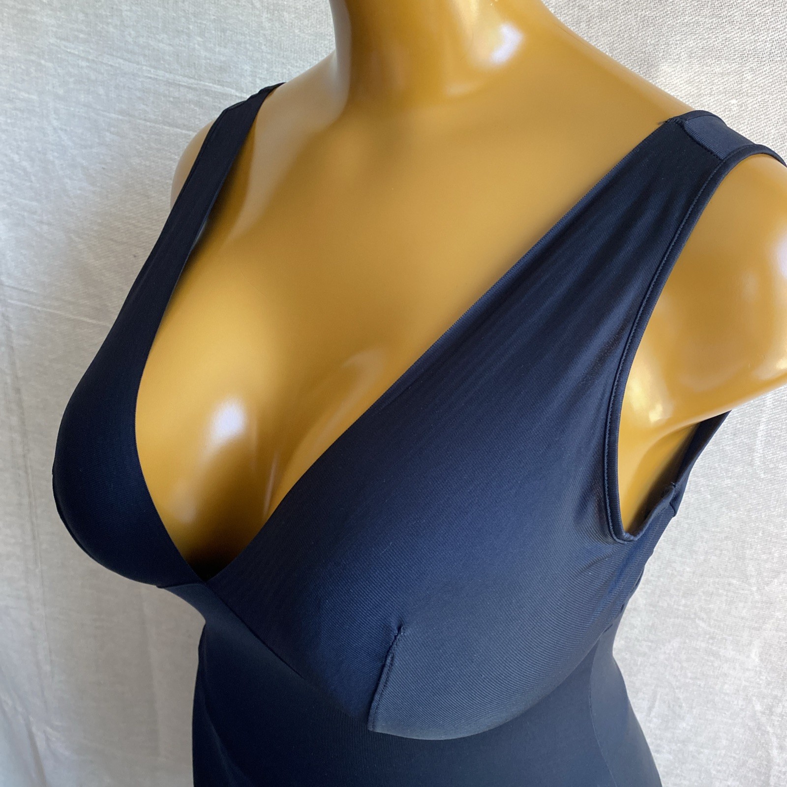 M&S Shape Wear Slip, Black Slippery Satin Nylon, UK 18
