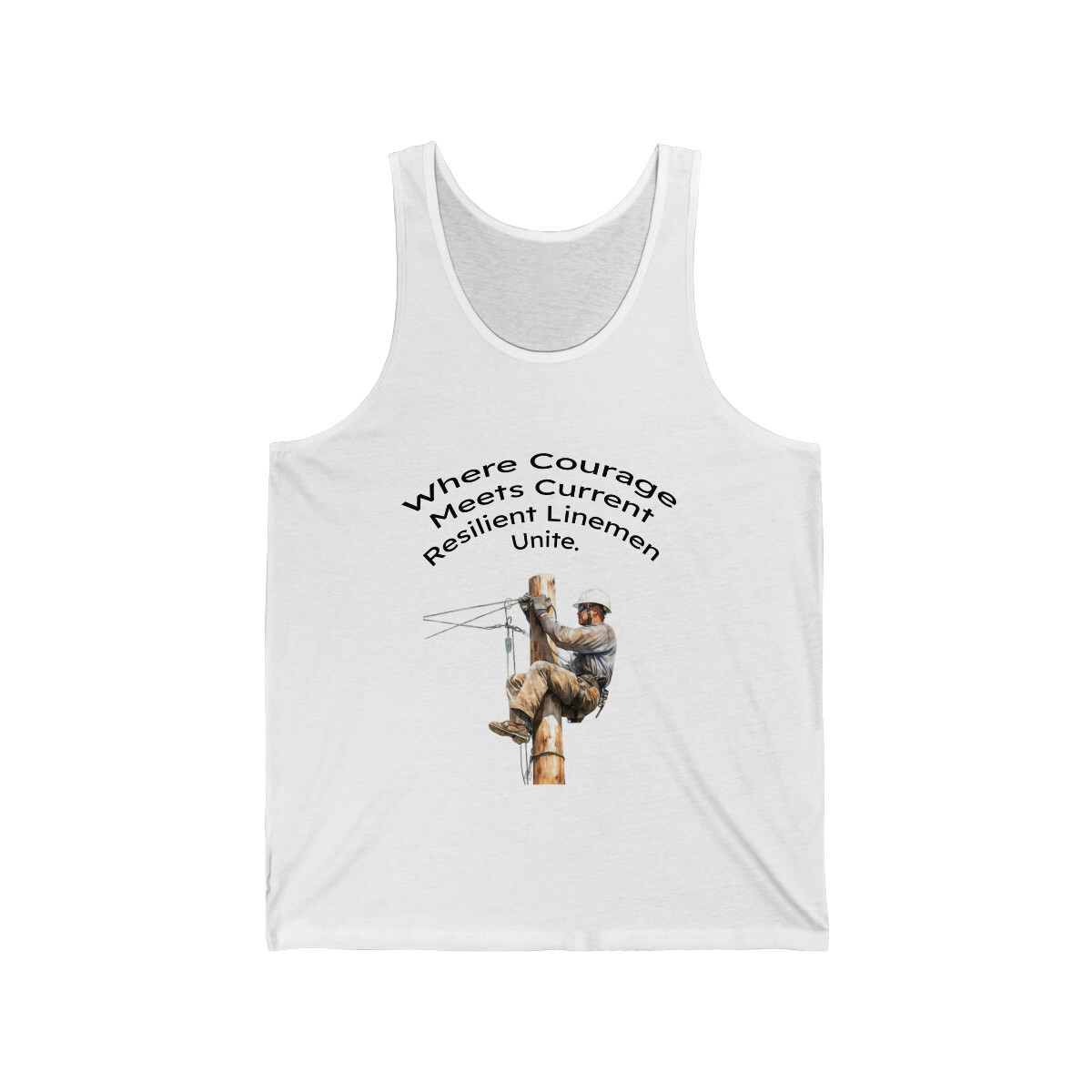 Where Courage Meets Current – Resilient Linemen Unite Unisex Jersey Tank