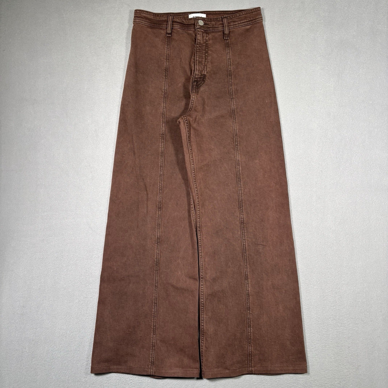 Pistola Penny Seamed High Rise Wide Leg Jeans Women’s 27 Dark Roast Brown Pants