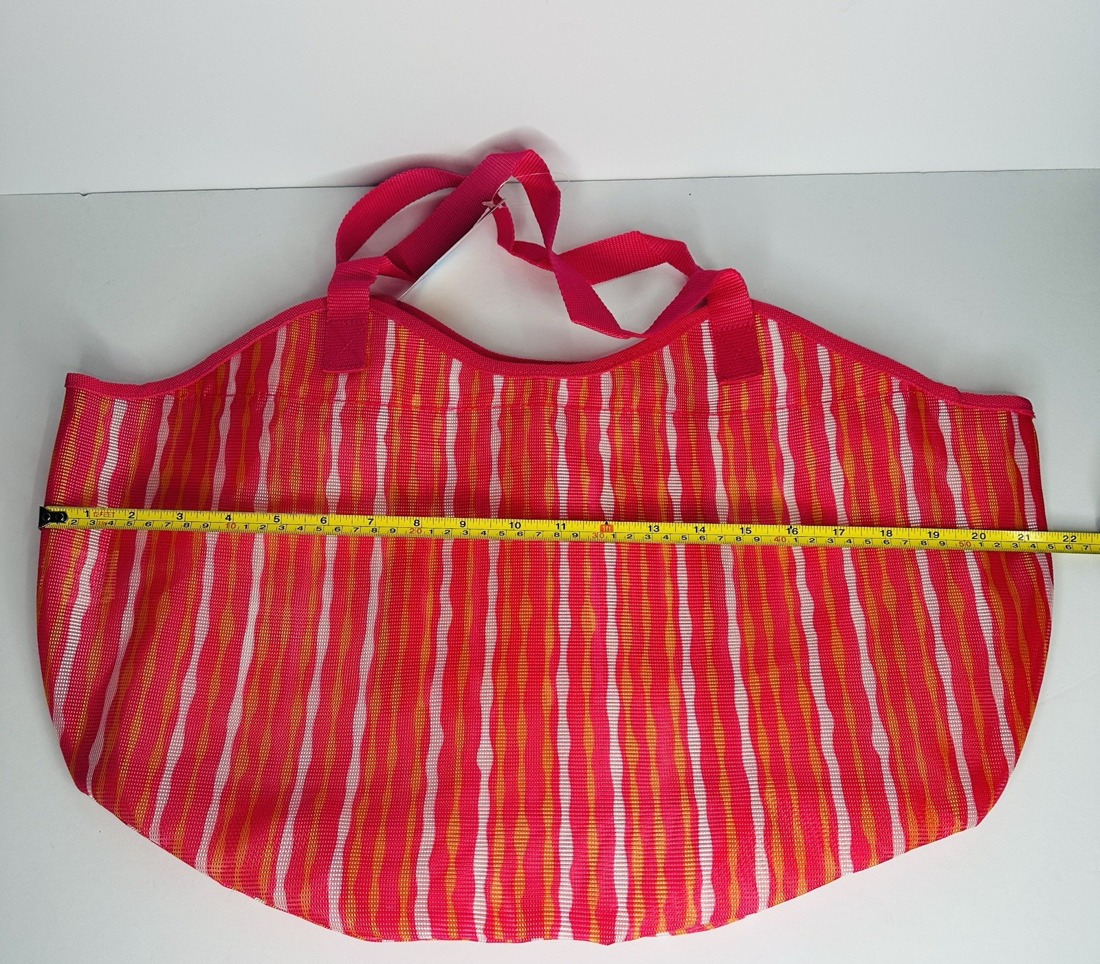 Sand N Sun Mesh Tote Bag Stripes Beach Ocean Lake Boating Swimming Towels More