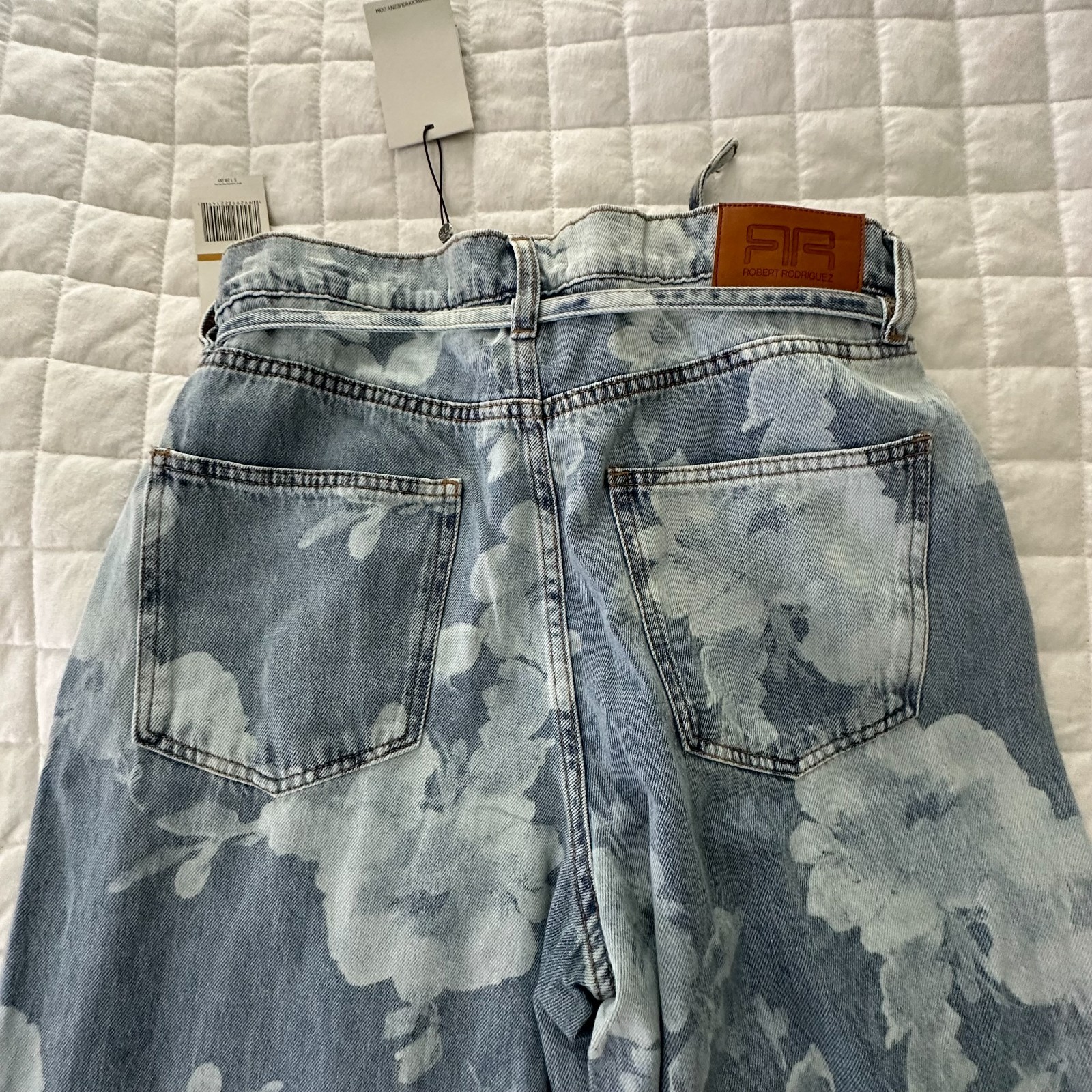 Rober Rodriguez Jeans Womens 29 Slouchy Wide Leg Rose Bouquet Print Modern Boho