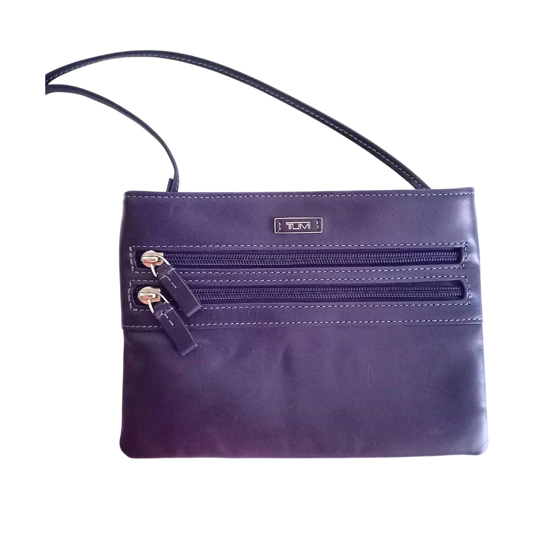 Tumi Purple Multi-Zip Small Crossbody Bag – Lightweight Travel Pouch
