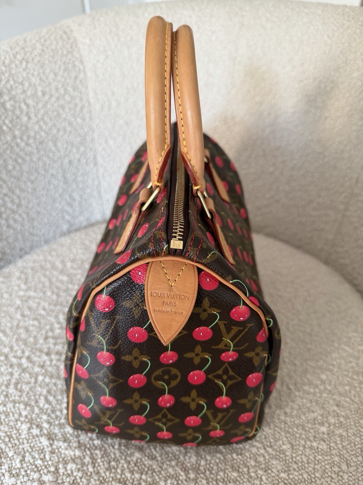 Louis Vuitton Speedy Satchel 25 Brown Canvas Monogram Cerises