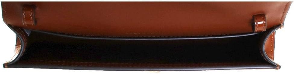 Tory Burch Brown Patent Leather Mini Robinson Spazzolato Top Handle Bag 19963