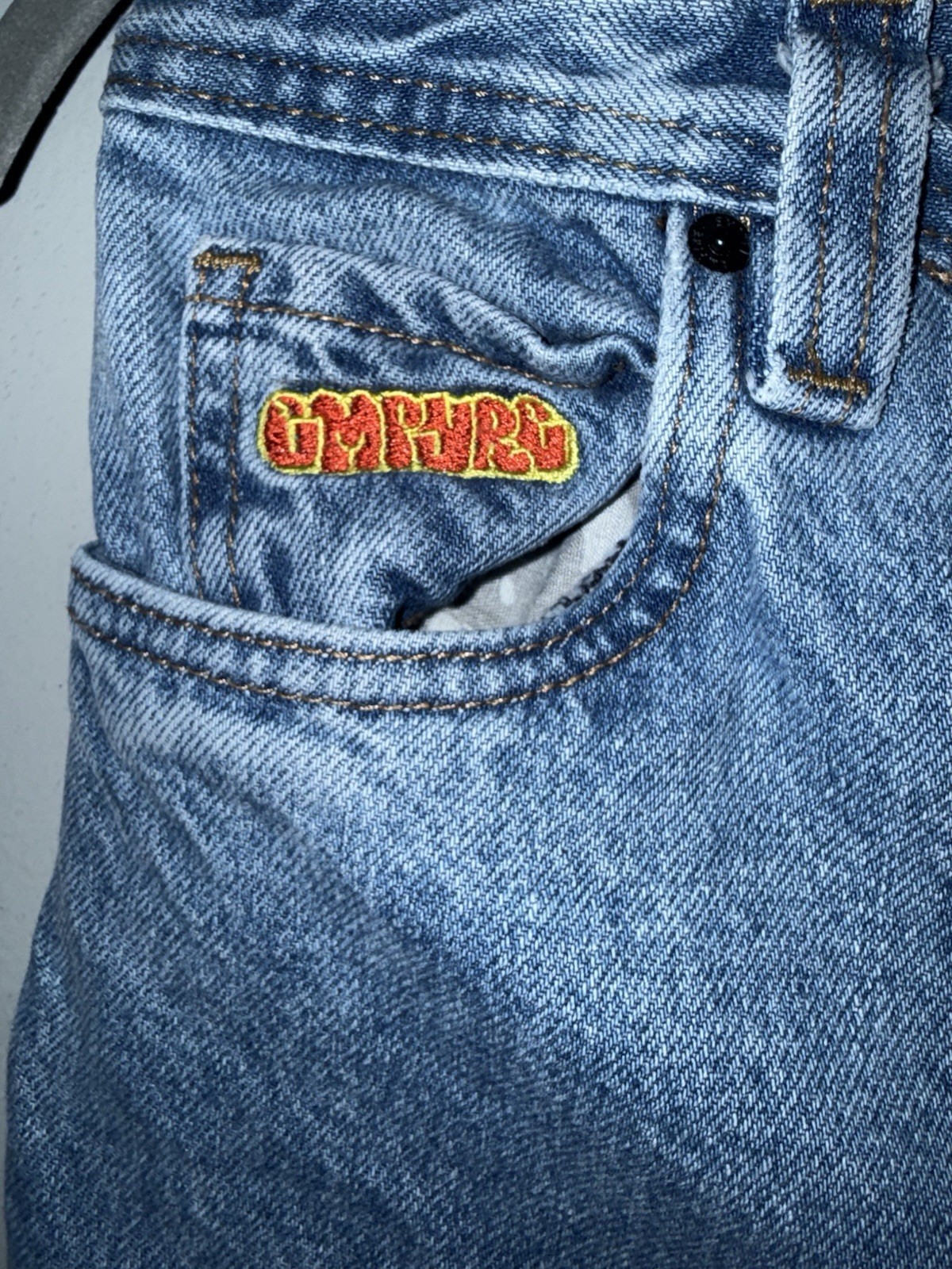 Empyre Jeans Blue Light Wash Straight Leg Denim Mid Rise 90s Grunge Hip Hop (80)