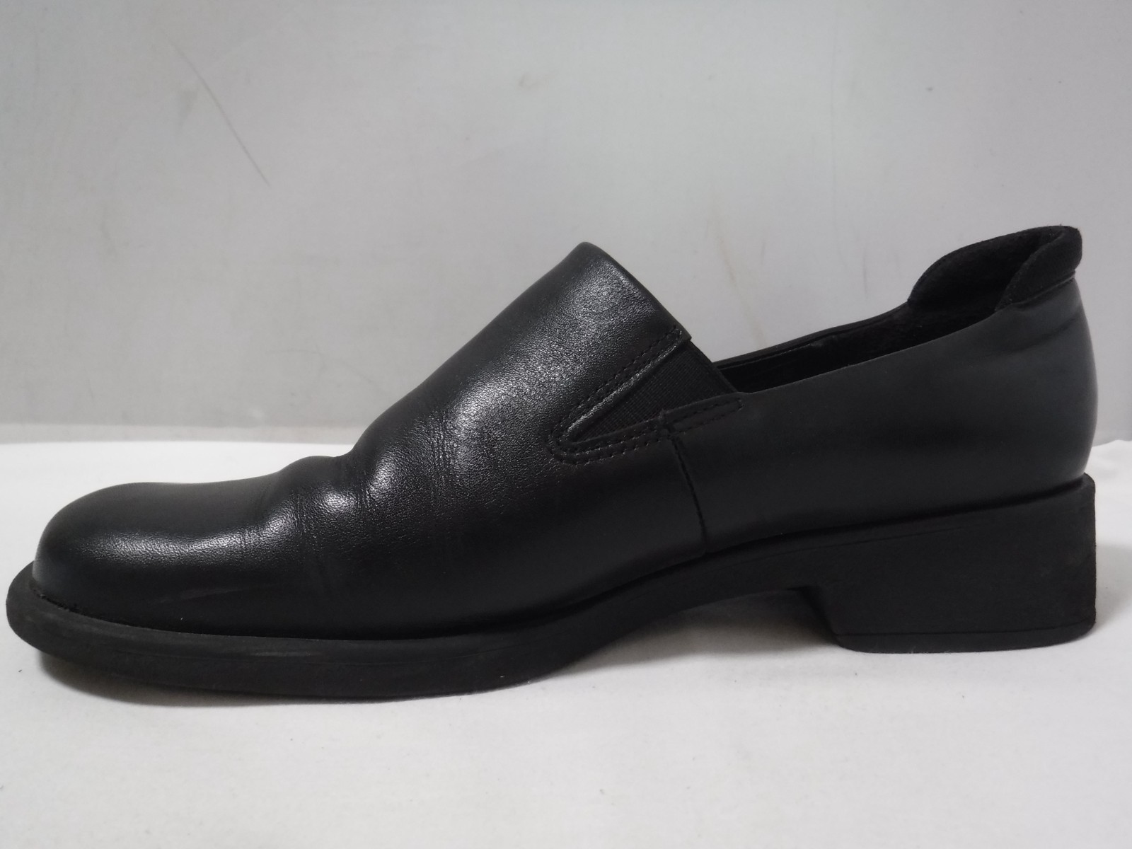 VTG 90s Men’s ECCO TWIST Elastic Gore Slip on Block Heel Loafers Sz 7 Wmns 9.5