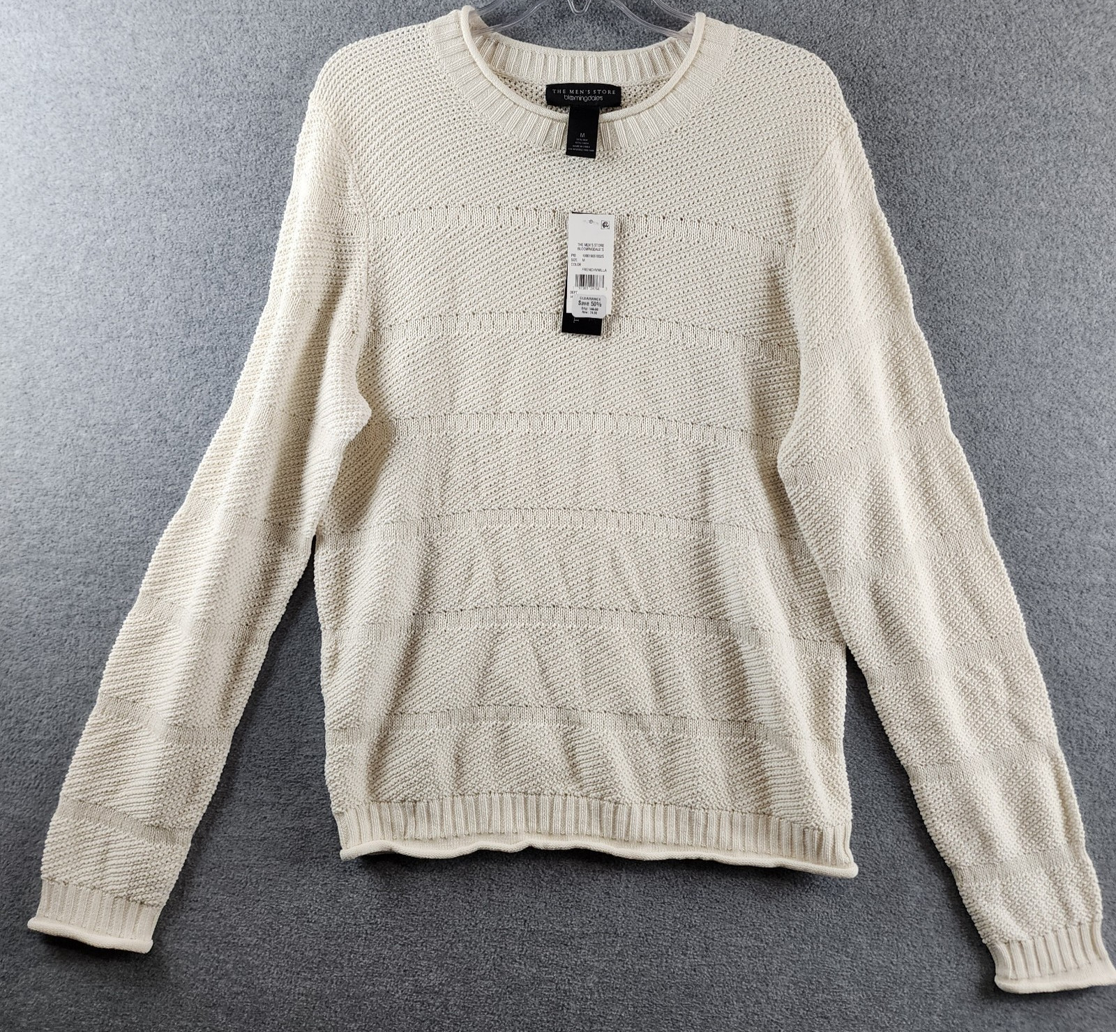 The Men’s Store at Bloomingdale’s Rolled Neck Silk-Linen Blend Sweater M Vanilla