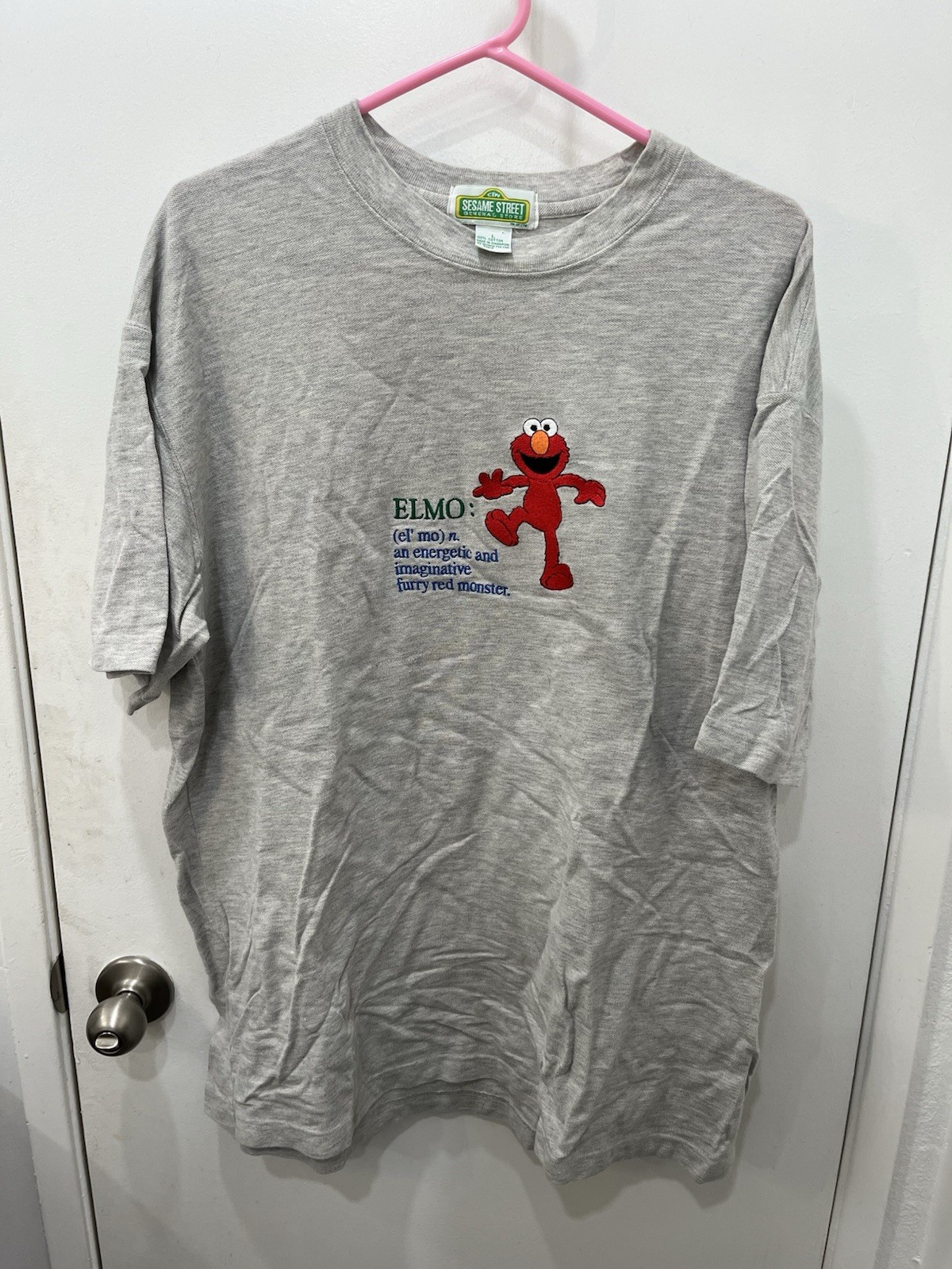 Vintage Sesame Street General Store Elmo Embroidered Definition Graphic Shirt L