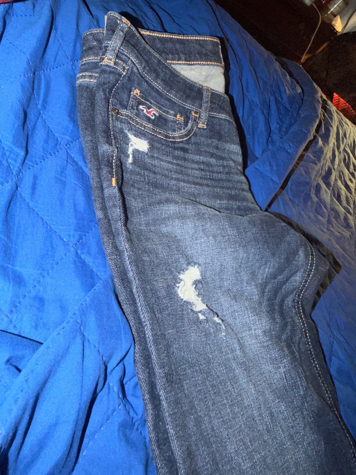 Hollister Skinny Jeans, #3E0934 Blue Denim Wash Button Fly Size 28×32