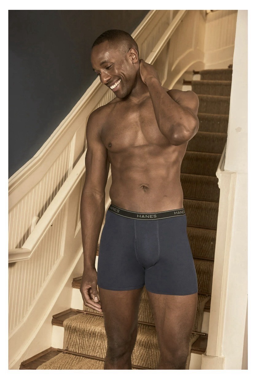 10-Pack HANES Men’s L Boxer Briefs Tagless Comfort Flex Waistband Solid Colors