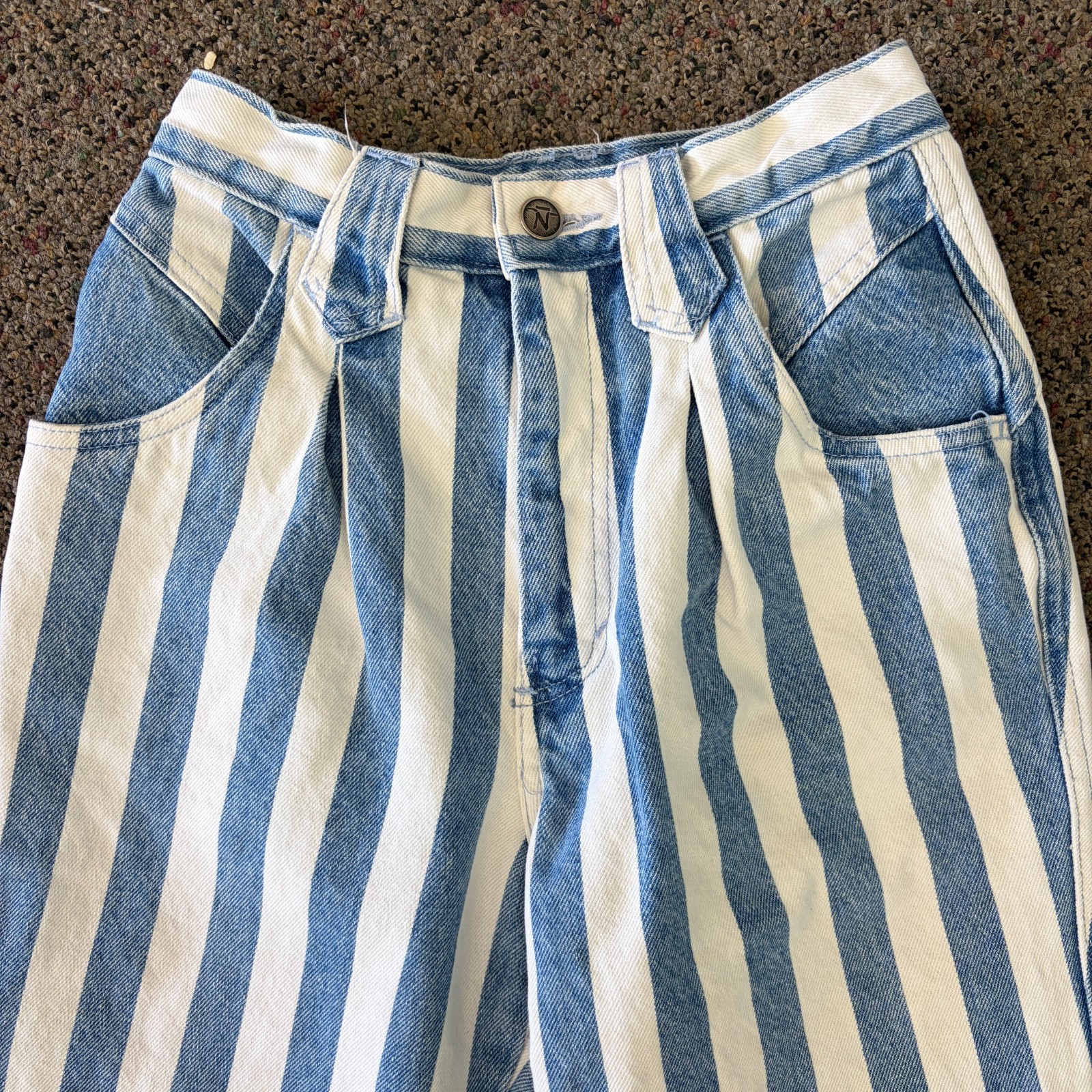 Bar None Quarter Horse Striped Denim Western Bareback Jeans | 23×31