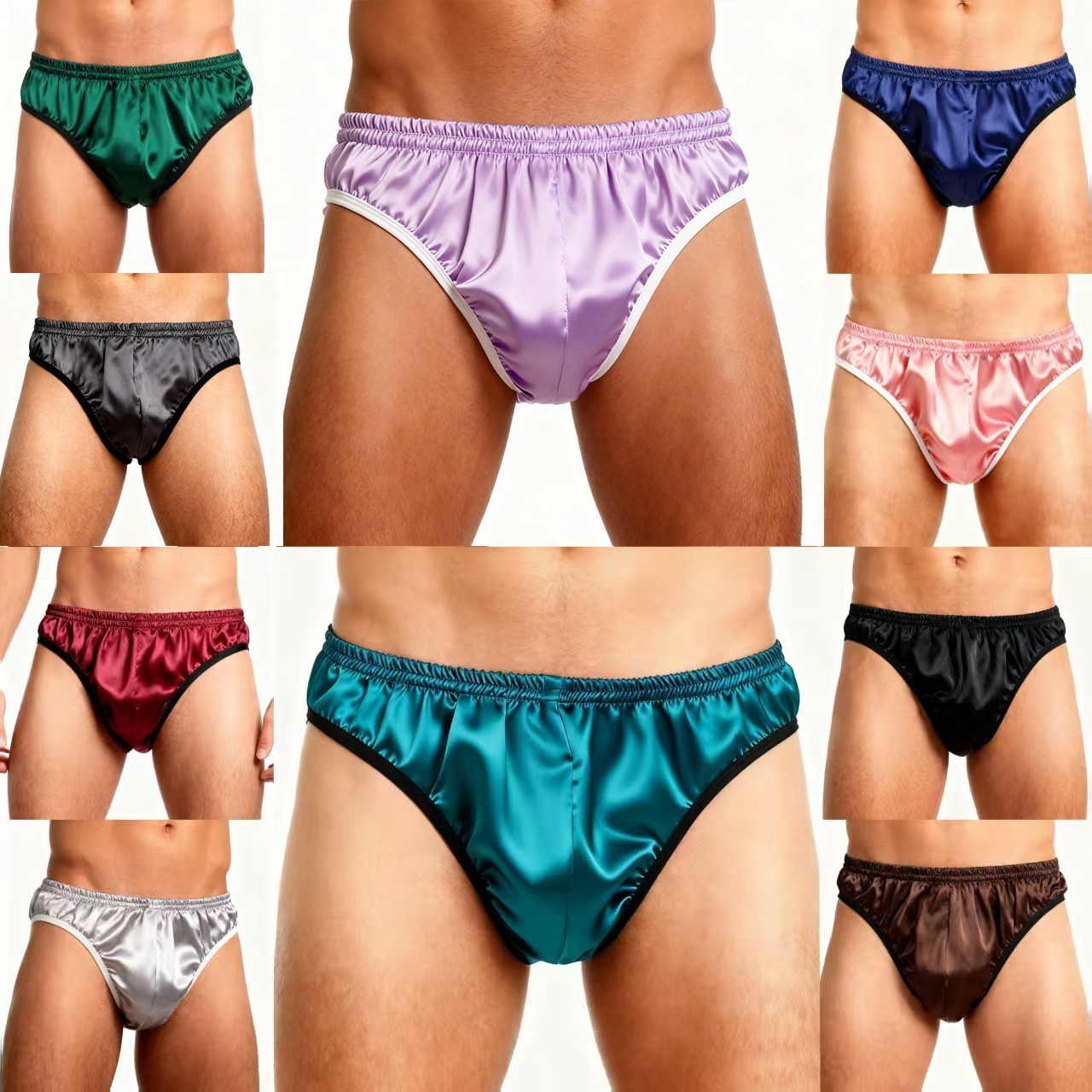 3 Pack Men’s 100% Silk Briefs – Comfort Daily Wear Underwear Sizes S-4XL