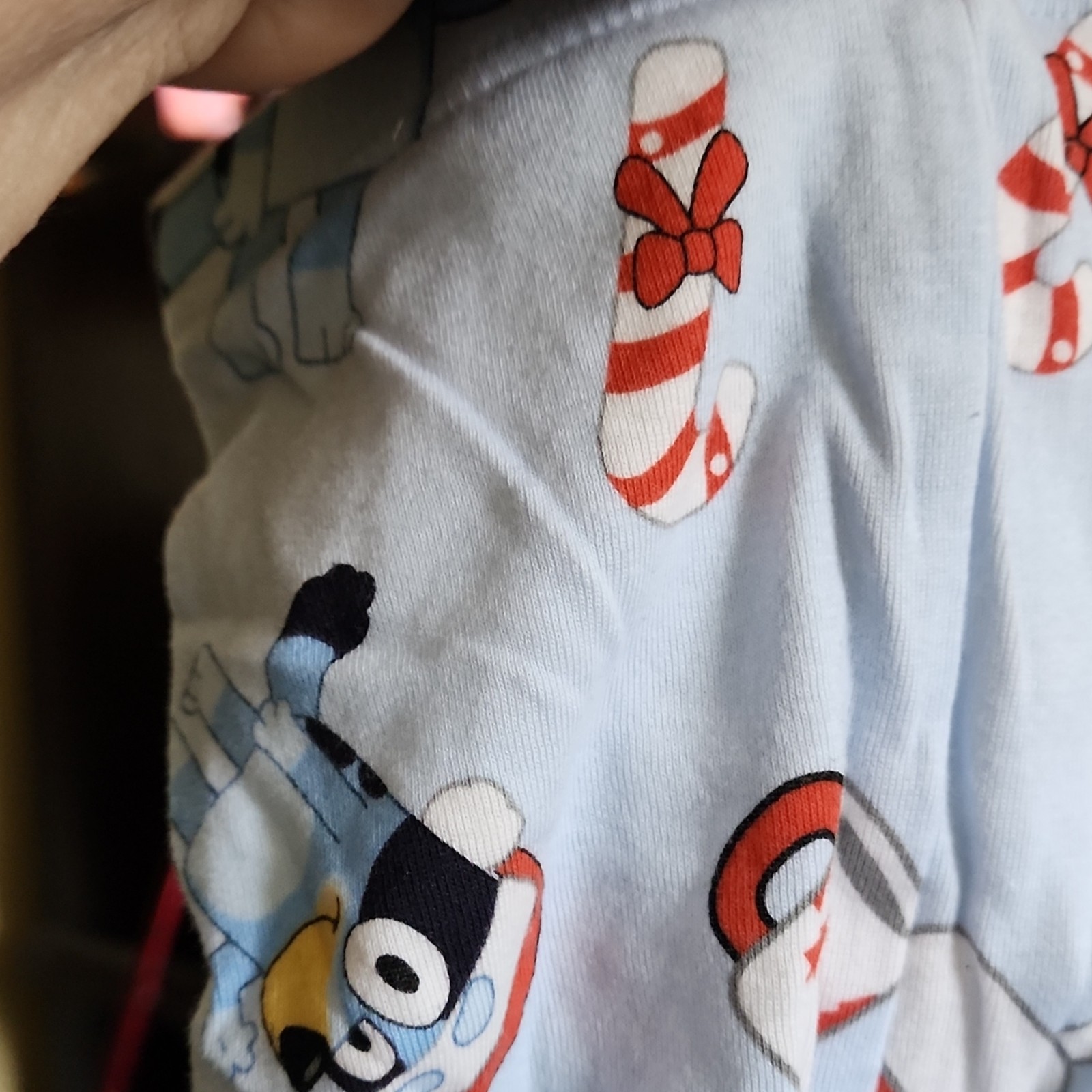 Bluey Boys 5T Christmas Snug Fit Cotton Knit Pajama Pants Light Blue