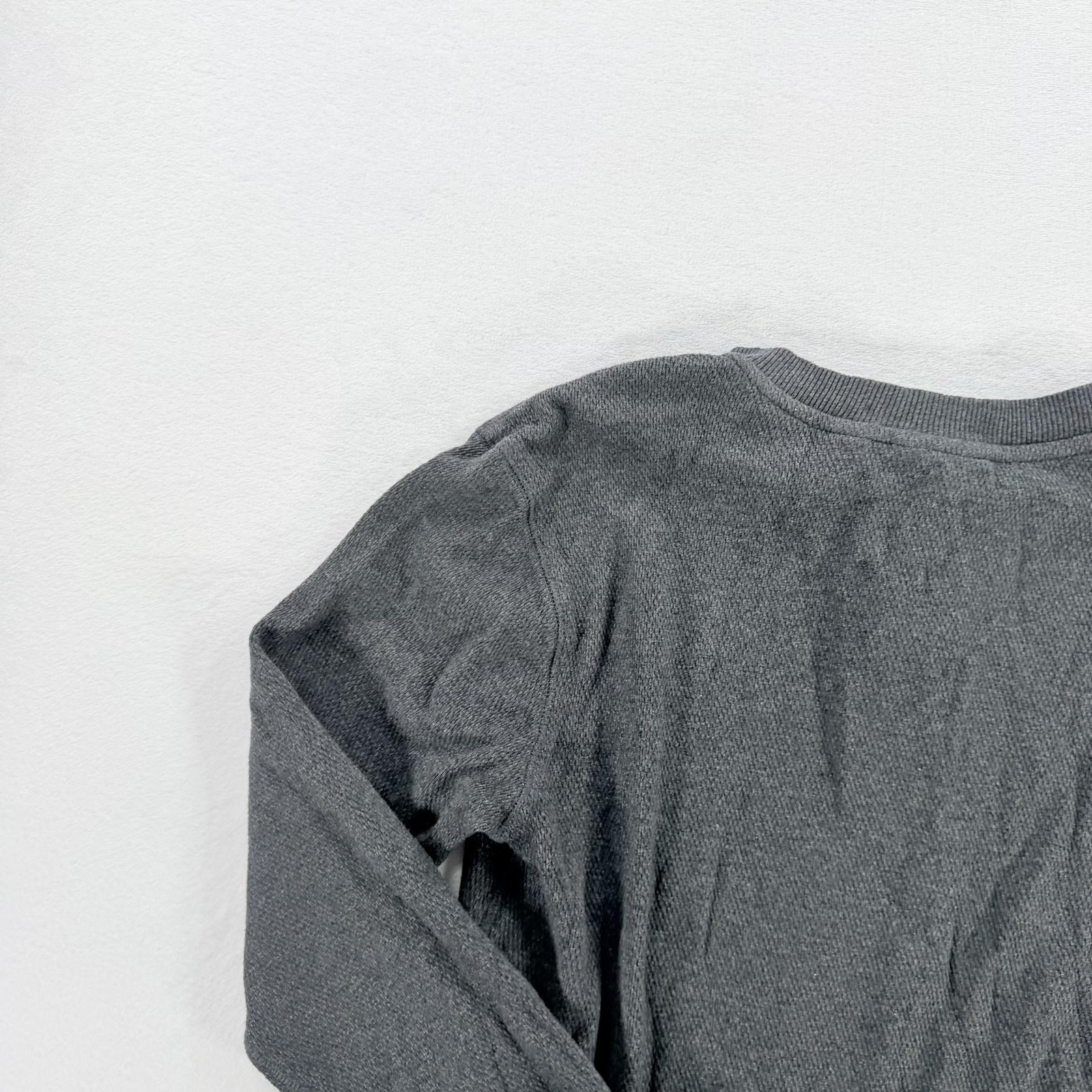 ROWM Shirt Mens Small Gray Thermal Henley Long Sleeve Waffle Knit Cotton