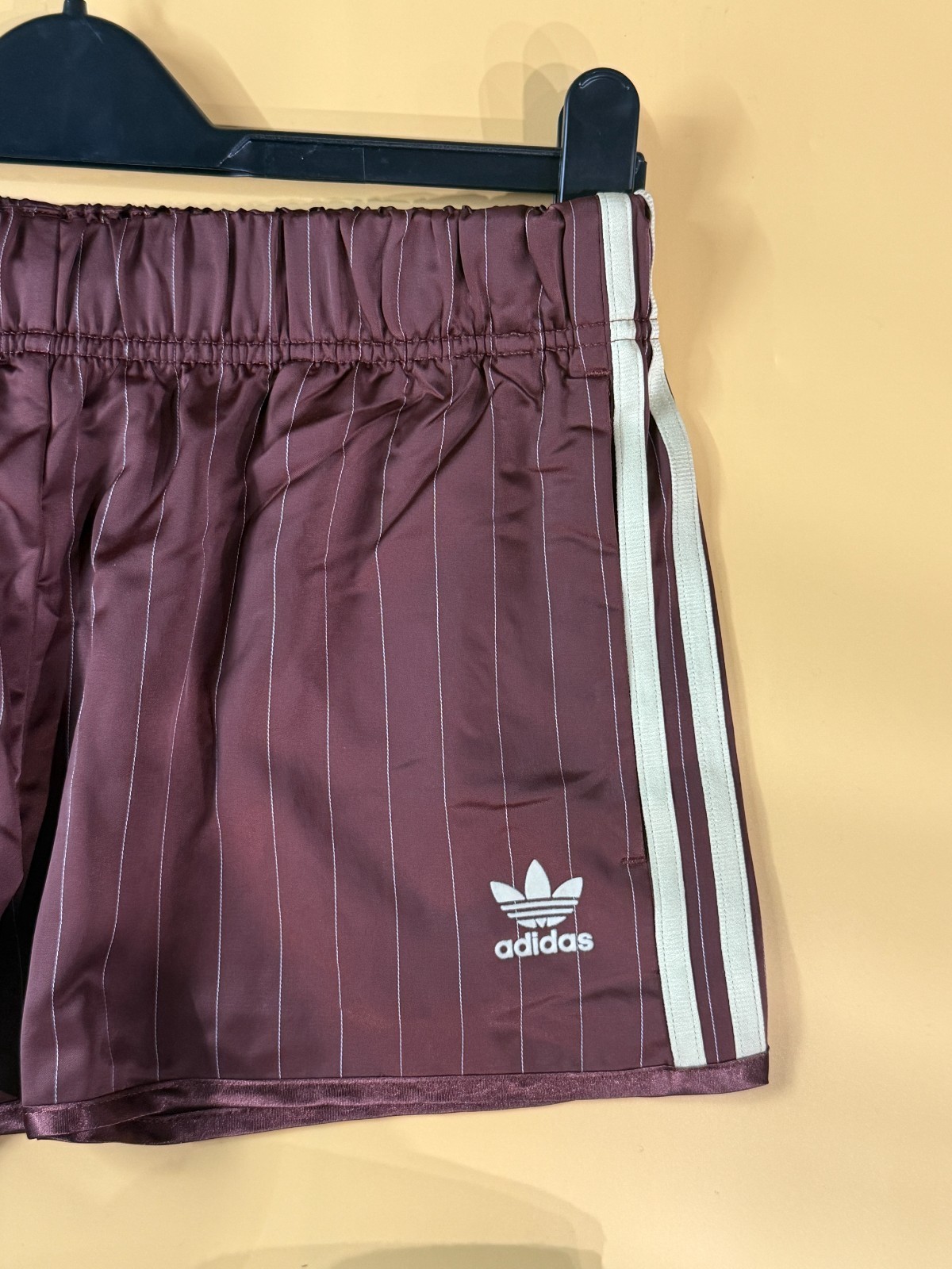 adidas Originals Pinstripe Satin Shorts Women’s Lifestyle Pants AsiaFit KC4236