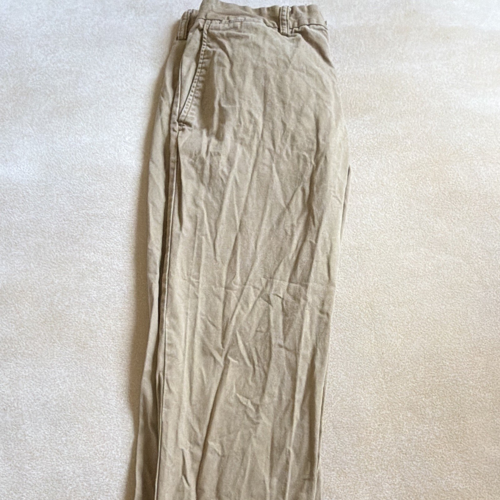 Old Navy Men’s Beige Twill Chino Pants 33W Straight Fit Flat Front Pockets