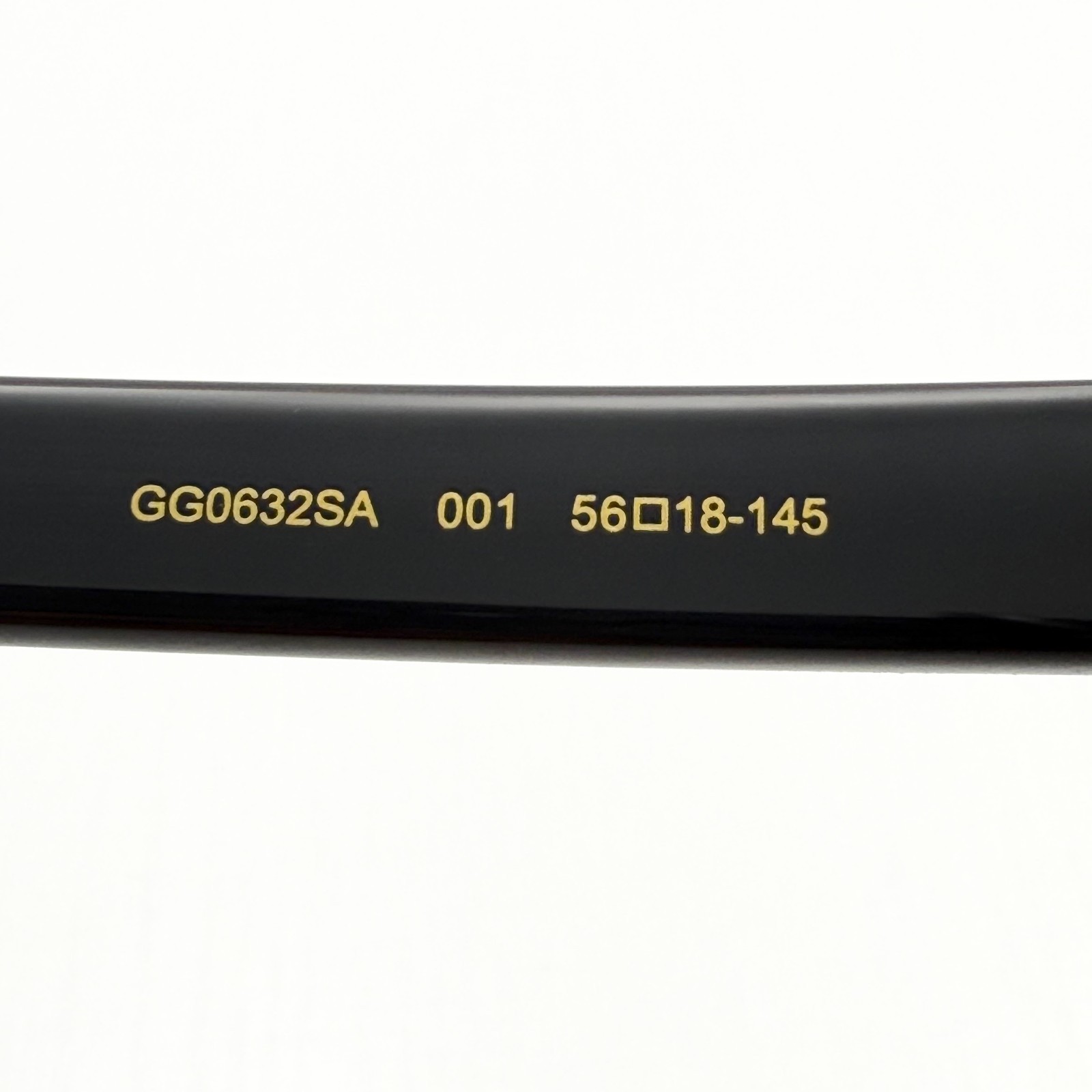 GUCCI GG0632SA 001 Black Gold Oversized Sunglasses Gray Gradient Lens 56-18-145
