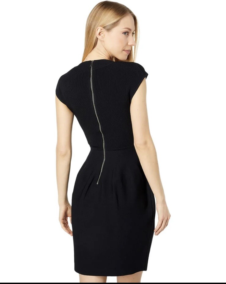 £165 TED BAKER Judit tulip skirt bodycon wiggle dress knit cocktail LBD 2 Uk 10