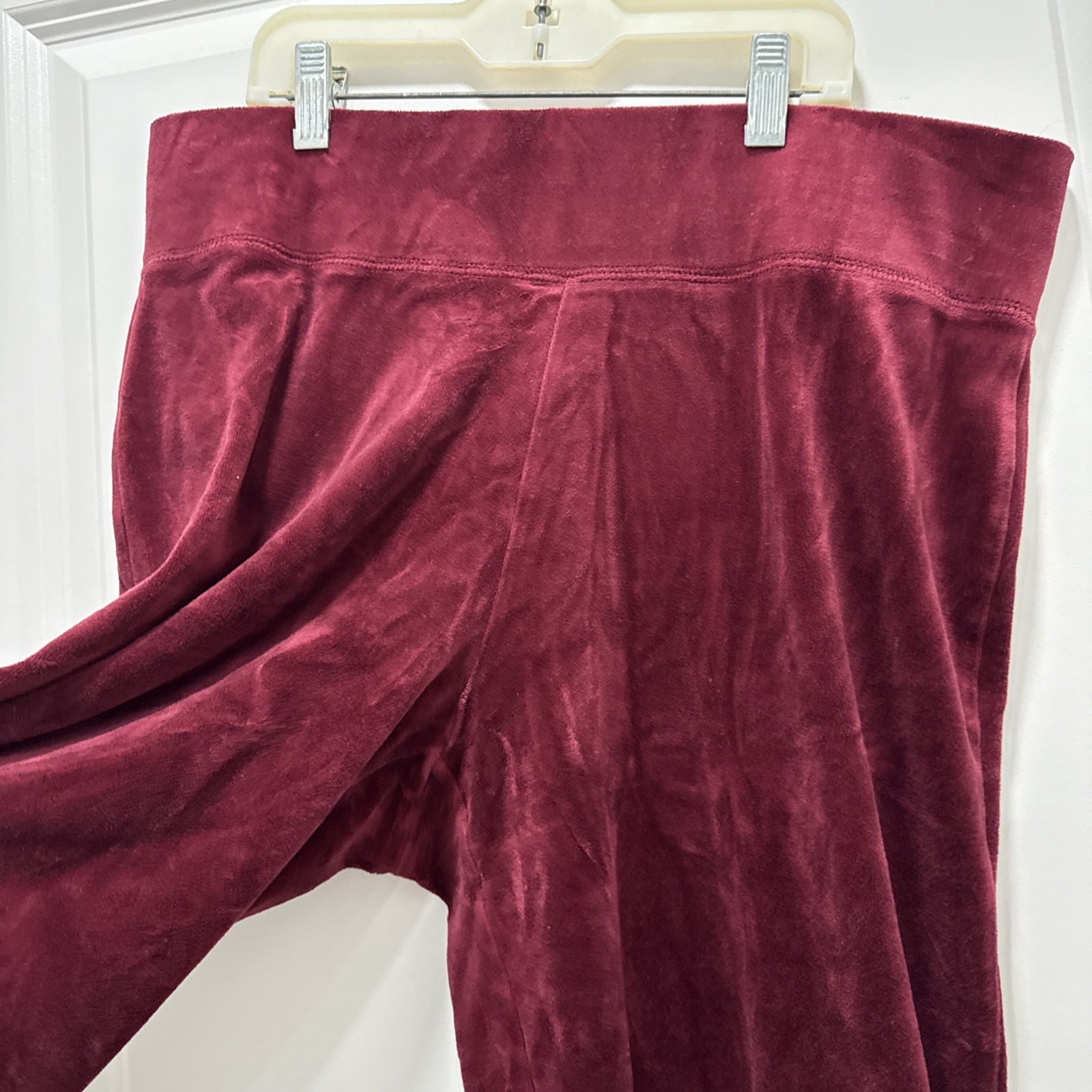 Talbots Velour Zip Front Sweatshirt & Pants Set Size Small Burgundy