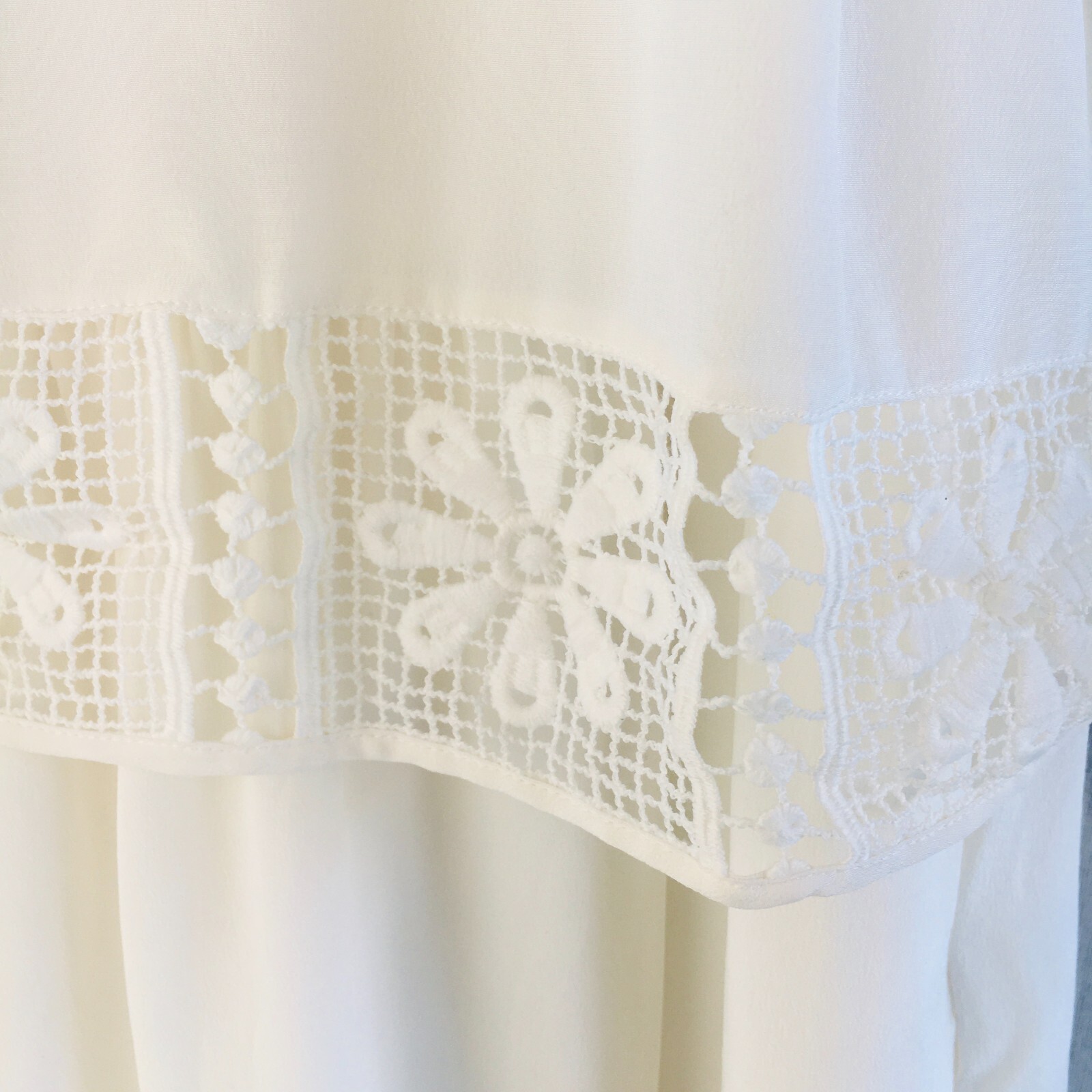 NWT $395 Elizabeth and James Callei Layered Mini Silk Dress Crochet Trim Ivory M