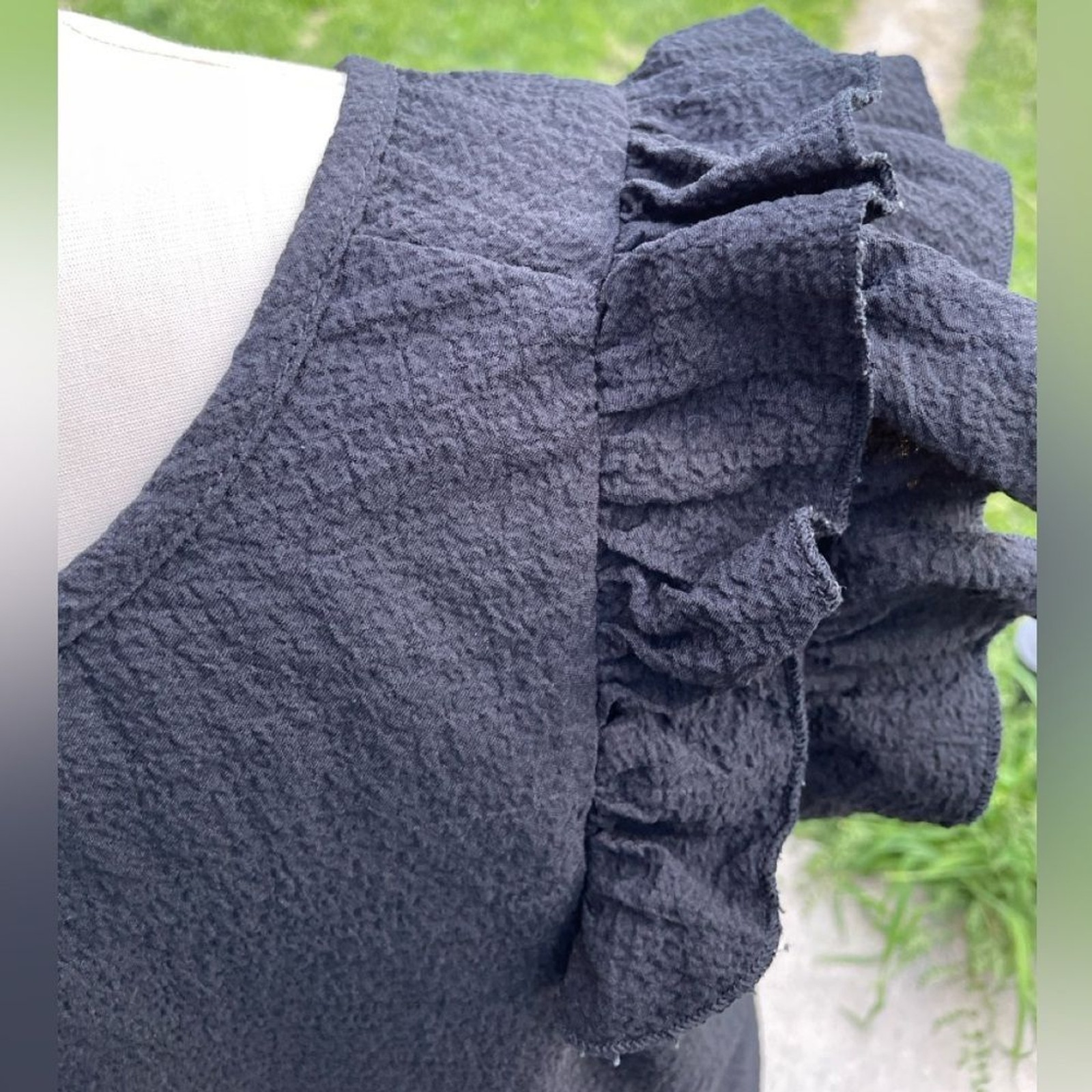 SET – Shorts and top Black Ruffled Sleeve Top and shorts matching outfit 1X 1XL