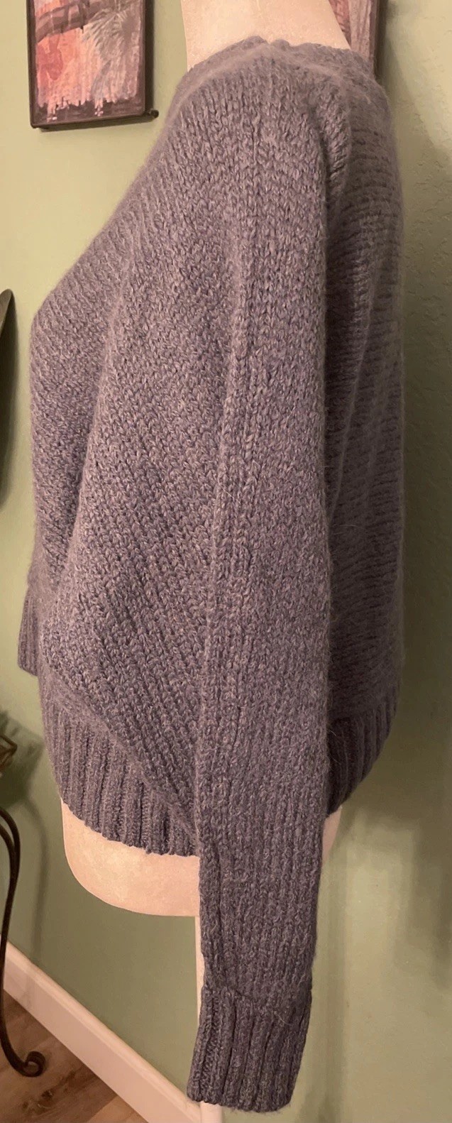 The Group Babaton Day Off Sweater Oversized Crewneck 100% Alpaca Blue XXS NWT