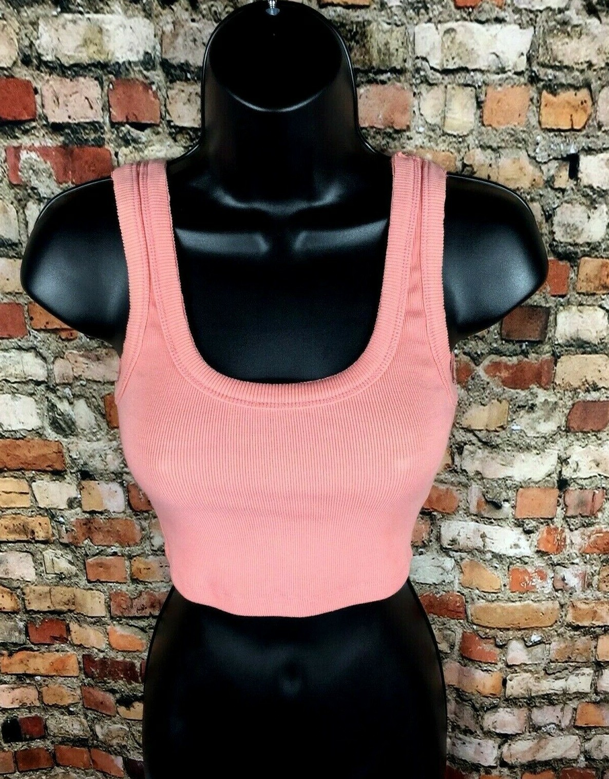 Fashion Nova Pink Crop Top Ribbed Small Festival Barbie Core Coral New Basic