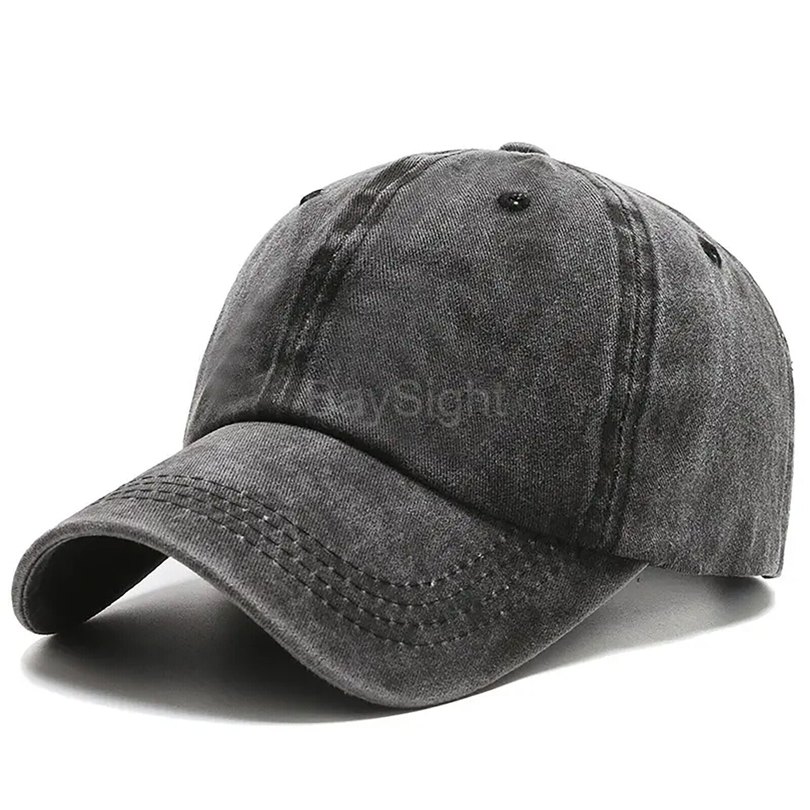Men’s Cotton Baseball Cap Polo Style Solid Adjustable Dad Hat Washed Ball Cap