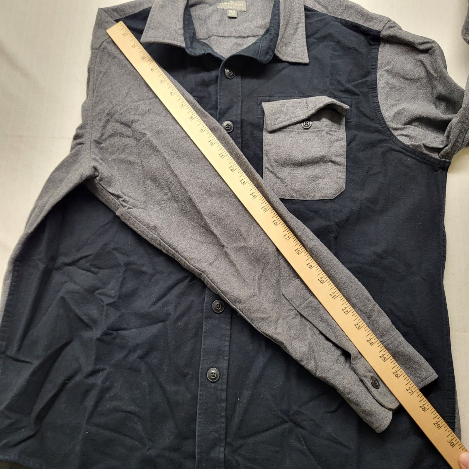 LL Bean Chamois Shirt Button Up Mens XL Black Outdoor Heavyweight Gorpcore Work