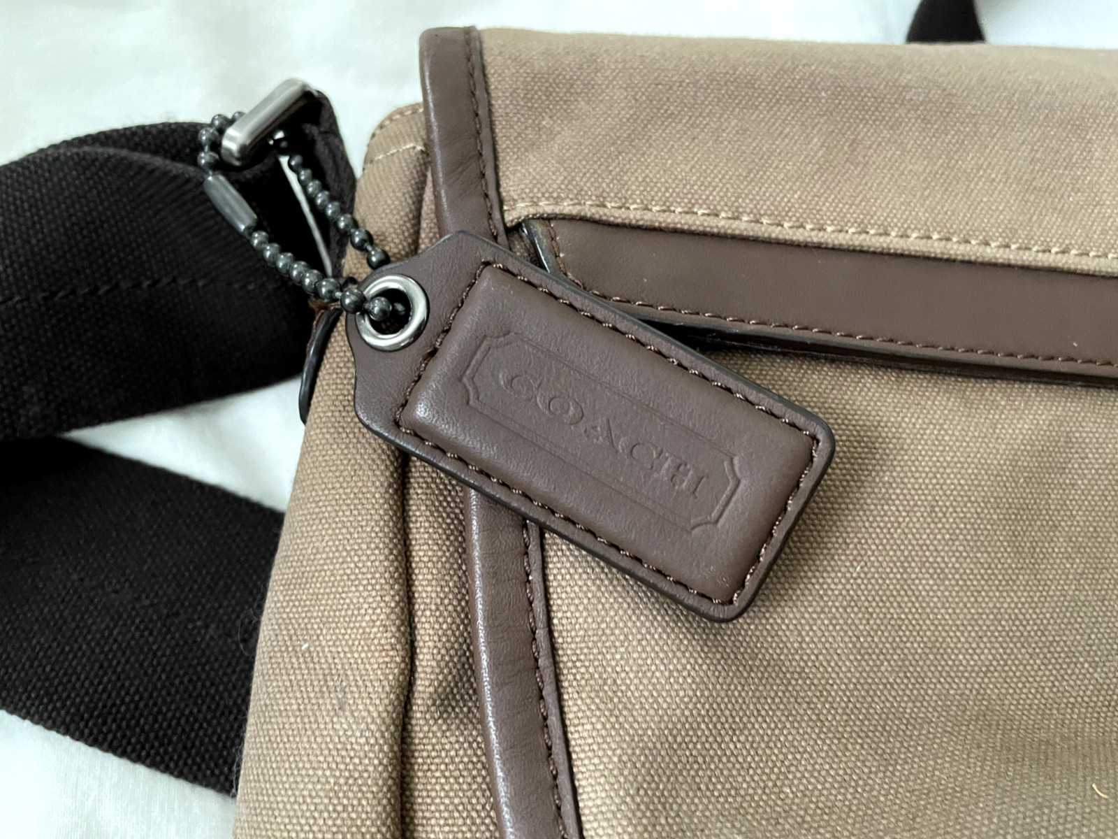 COACH Camden Canvas Brown Canvas Messenger Bag 70829-NICE