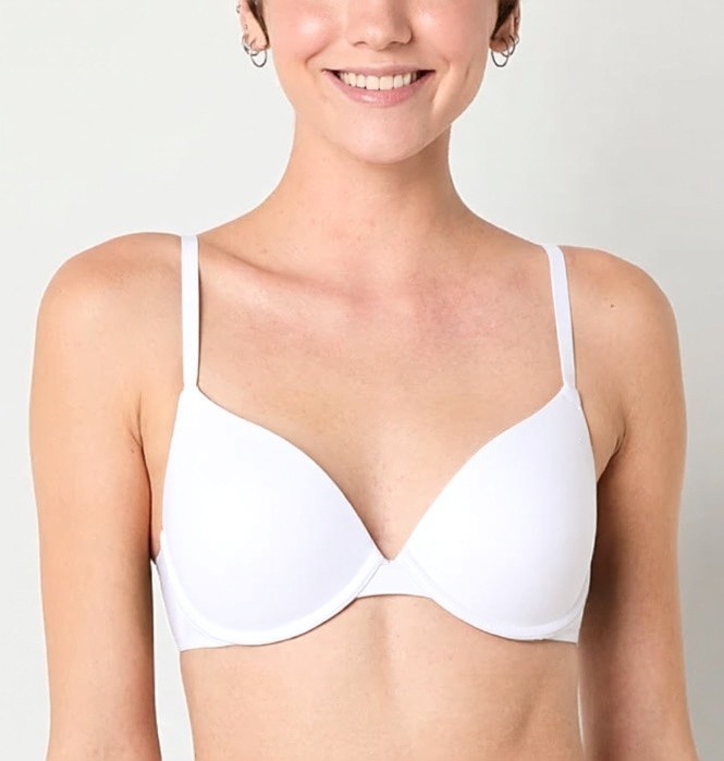 Arizona Body Cloud Kissed Push-Up Underwire Bra White 32B Convertible Racerback
