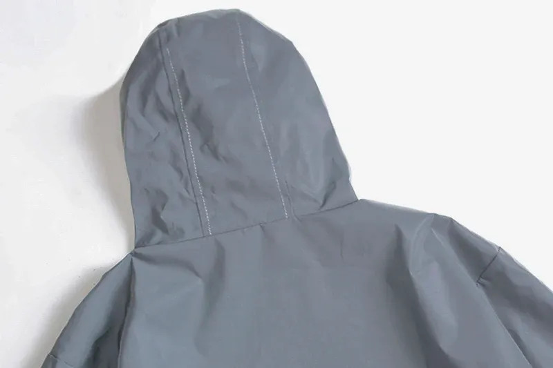 NEW SIZE Night Reflective Jackets Double Fabric Windbreaker Hooded Jacket Men