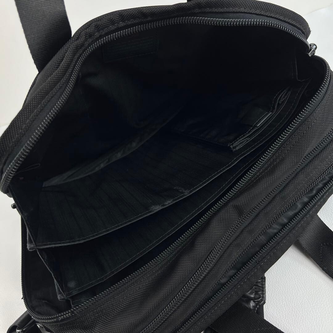 TUMI 2 Way Expandable Nylon Leather Business Bag Briefcase Black 26141DH Auth