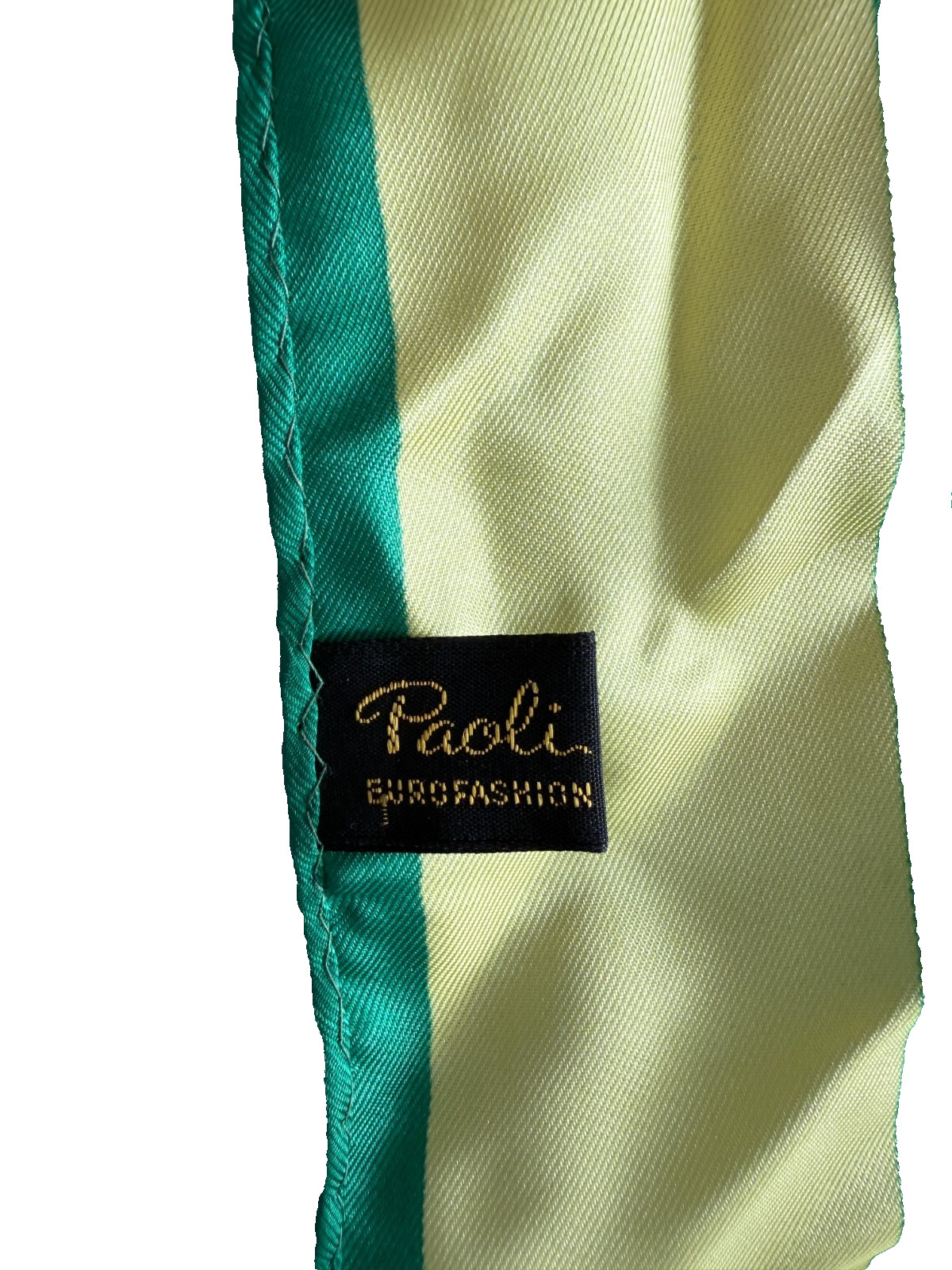 Vintage Paoli Scarf Yellow Green Acetate 26.5″ Square Made in Japan