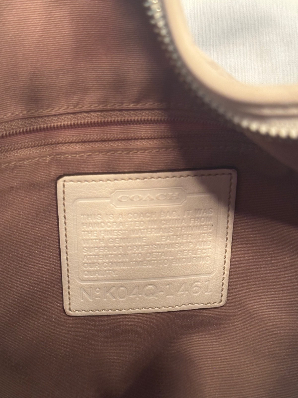 Coach Signature Hobo CC Monogram Shoulder Bag Cognac Leather White Fabric