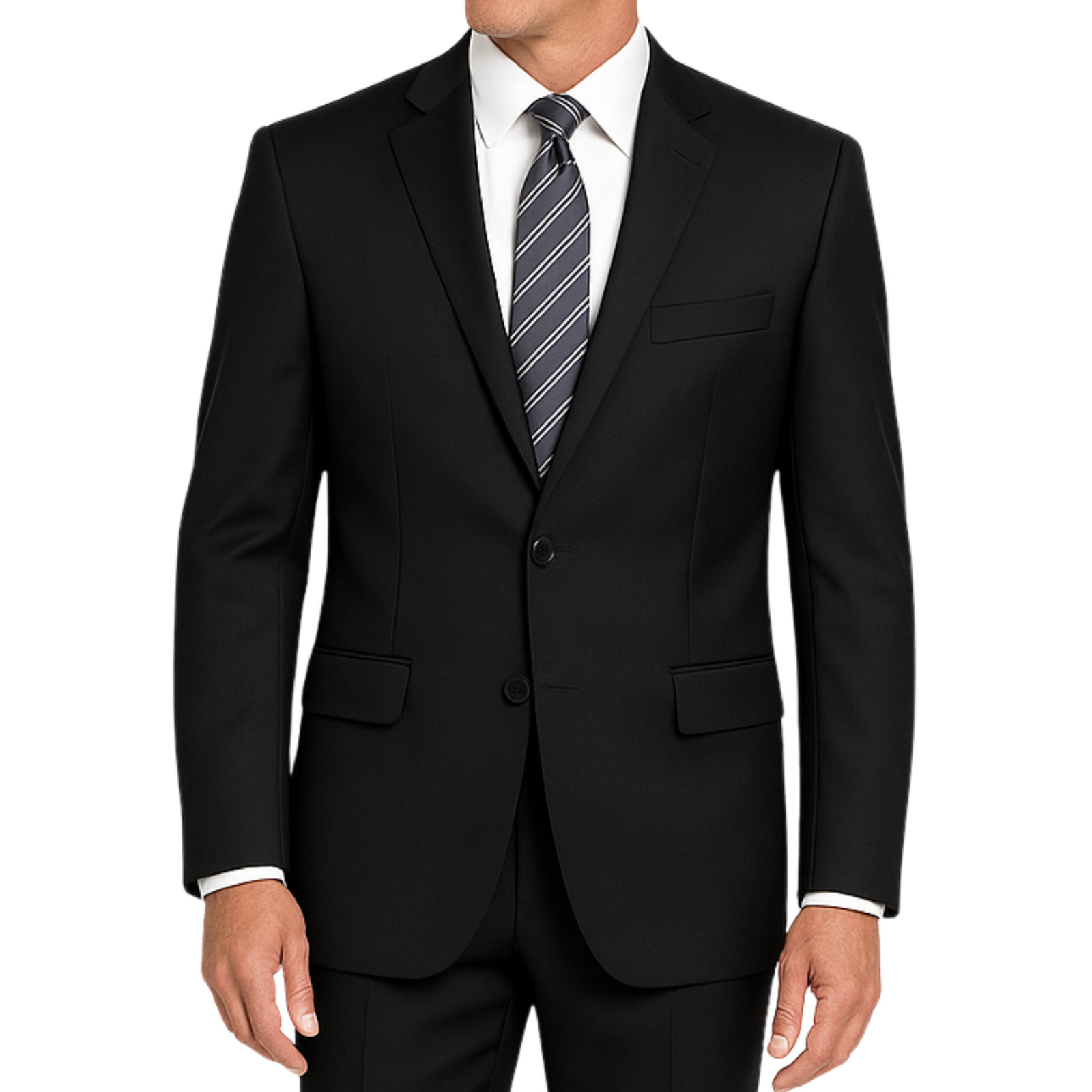 VINCI Men’s Black 2-Button Slim Fit Suit – NEW
