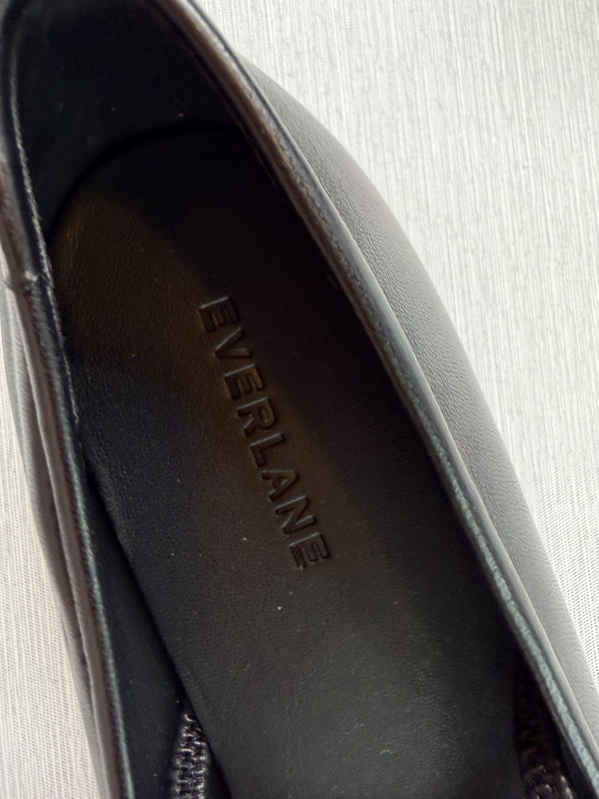 Everlane Black Leather Mary Jane Flats Square Toe Size 6.5 NWB