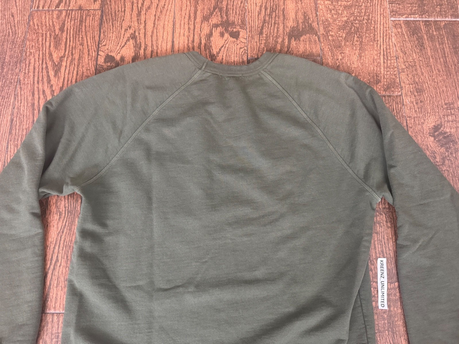Gustin Garment Washed Pocket Sweatshirt in Green – Made in USA – Size Large