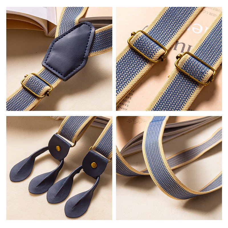 New Vintage Suspenders Y-shape Button Down Back Straps Unisex Braces Width 2.5cm