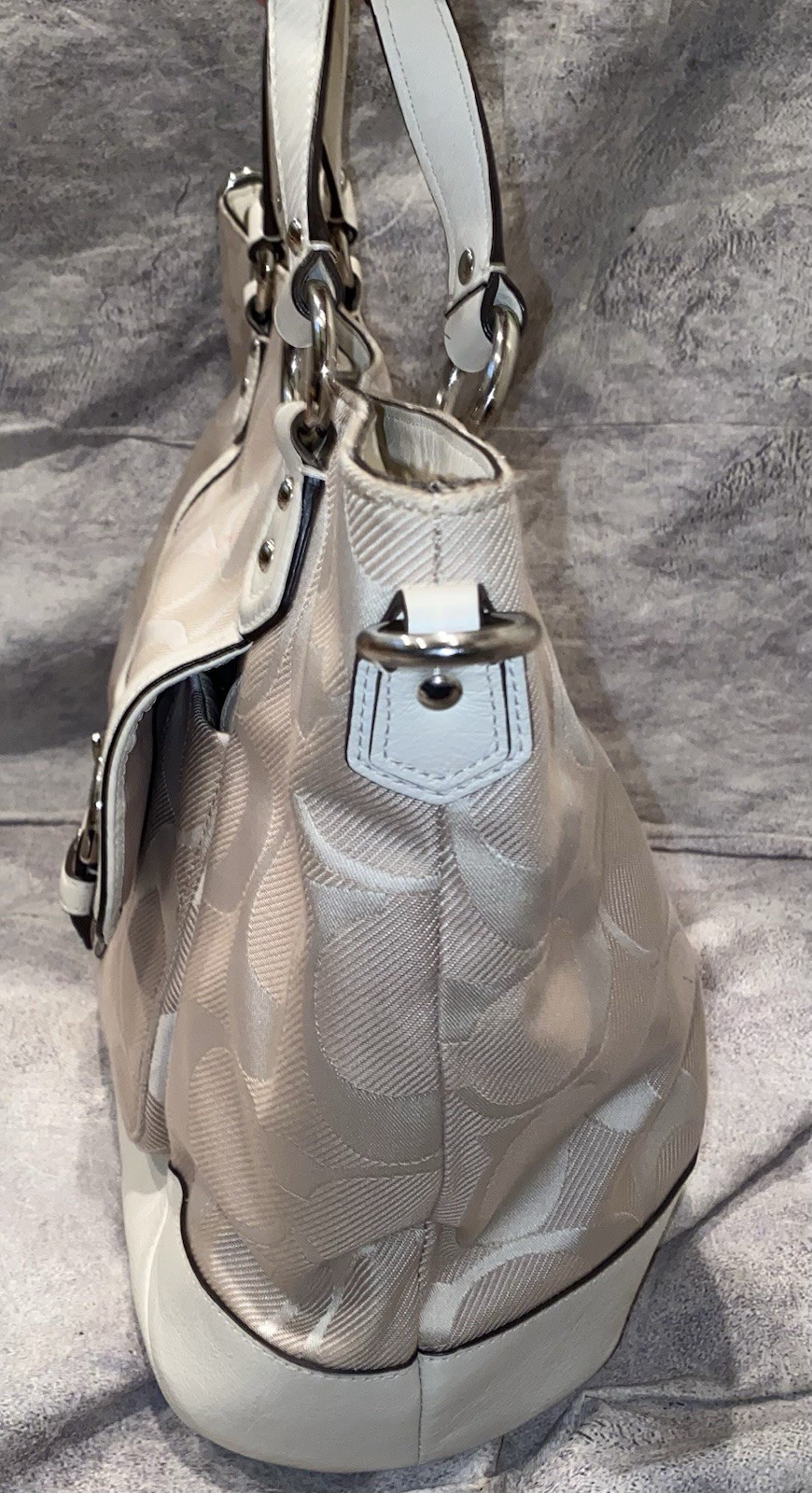 Coach Signature CC Monogram Izzy Campbell Satchel Crossbody Shoulder Bag Purse