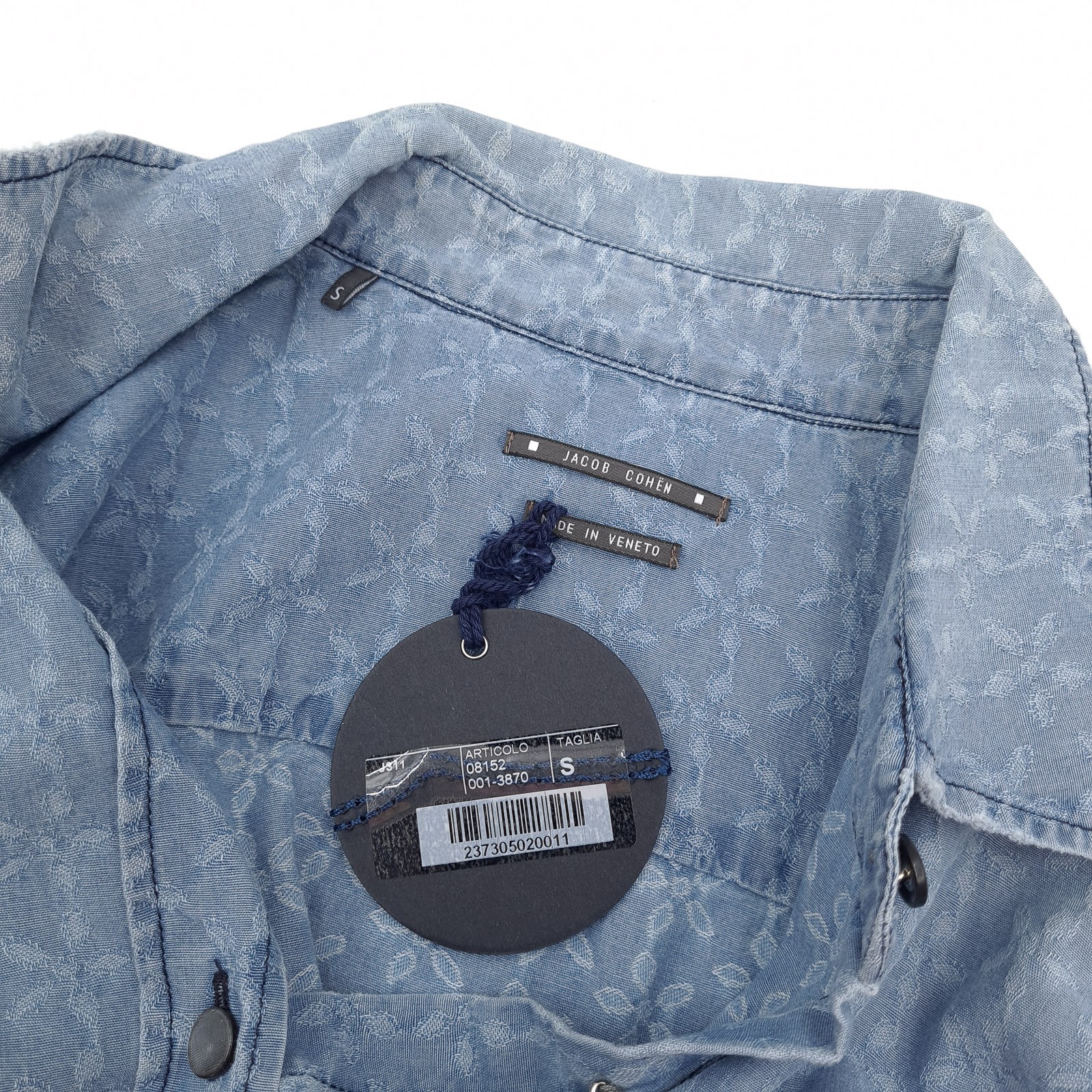 Jacob Cohen Denim Shirt Blue Geo Button Up Casual Everyday Women Lt1 Size S