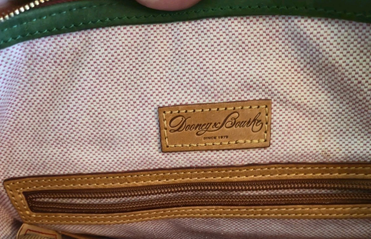 Dooney & Bourke Red Satchel Top Handle Zip Tassel Gold Hardware Bottom Studs