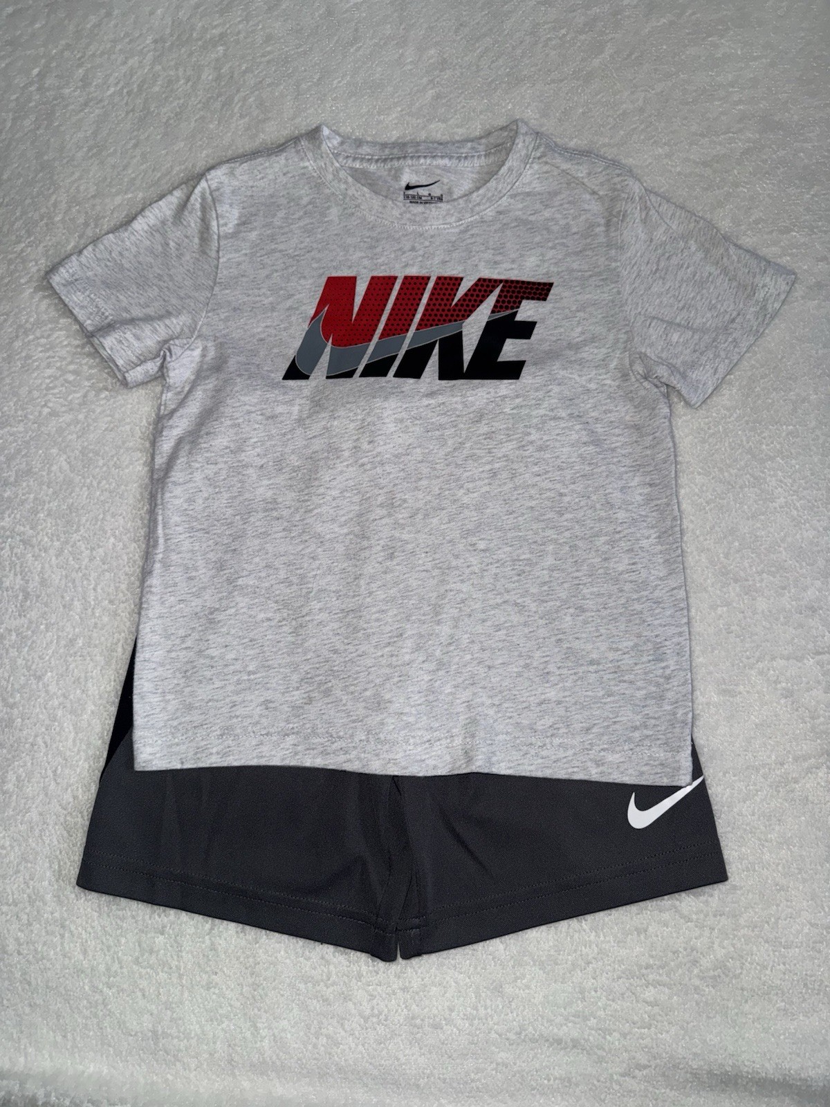 Size 7 (5 Outfits) “Nike” Logo T-Shirt & Shorts 2 Piece Outfit Set