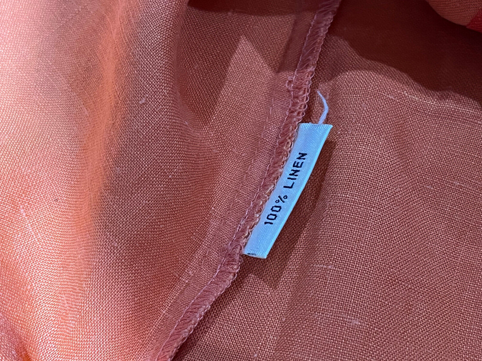 Vintage Perutz Italy Orange Linen Sleeveless Top with Side Zipper – Women’s Sz S