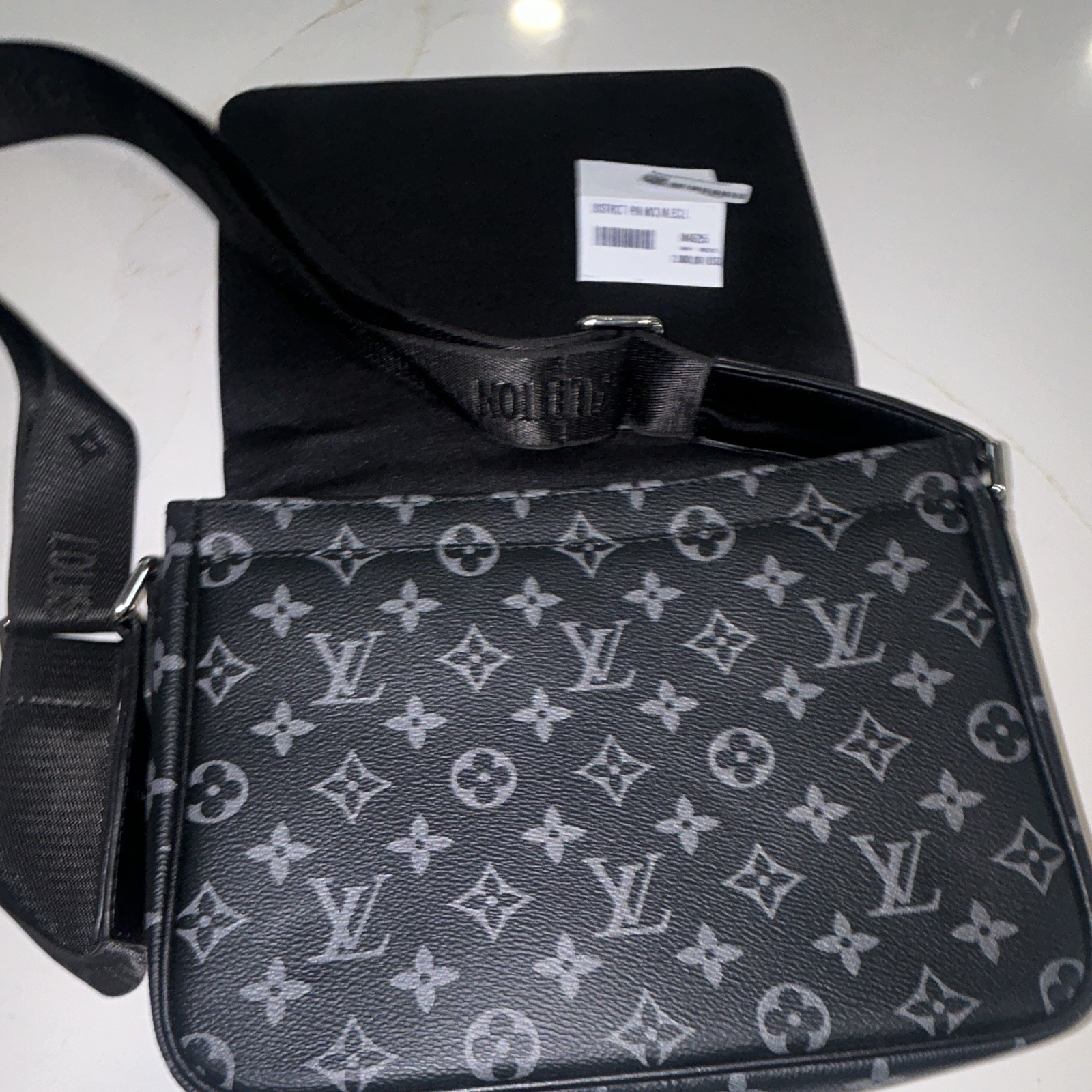 Louis Vuitton District PM Messenger Bag Monogram Eclipse Black Gray Crossbody
