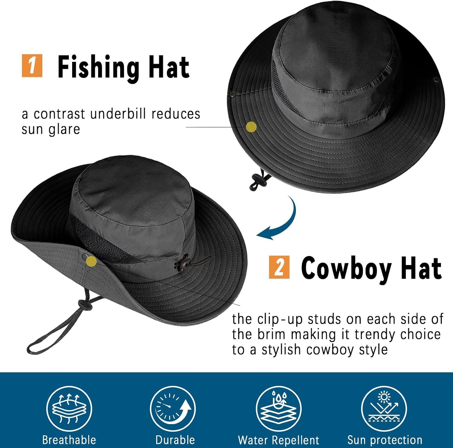 Adjustable Wide Brim Boonie Hat – Lightweight UV Protection for Summer Adventure