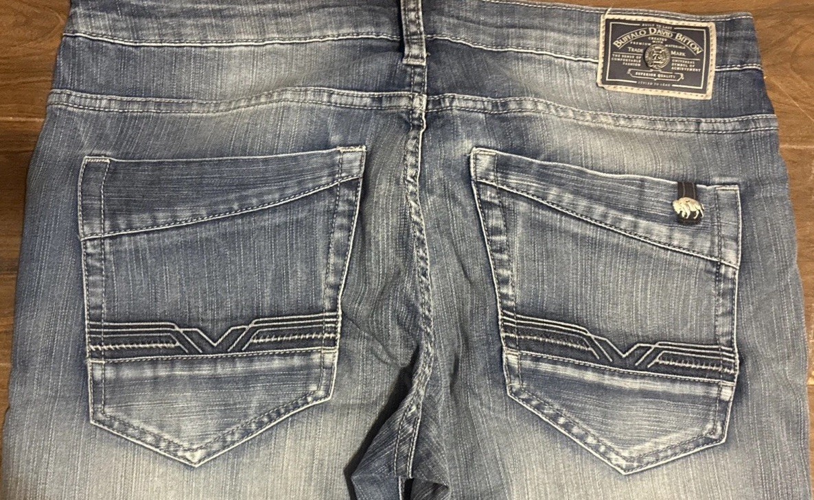 Buffalo David Bitton Driven-X Straight Stretch Blue Jeans Waist 33 Length 32 NWD